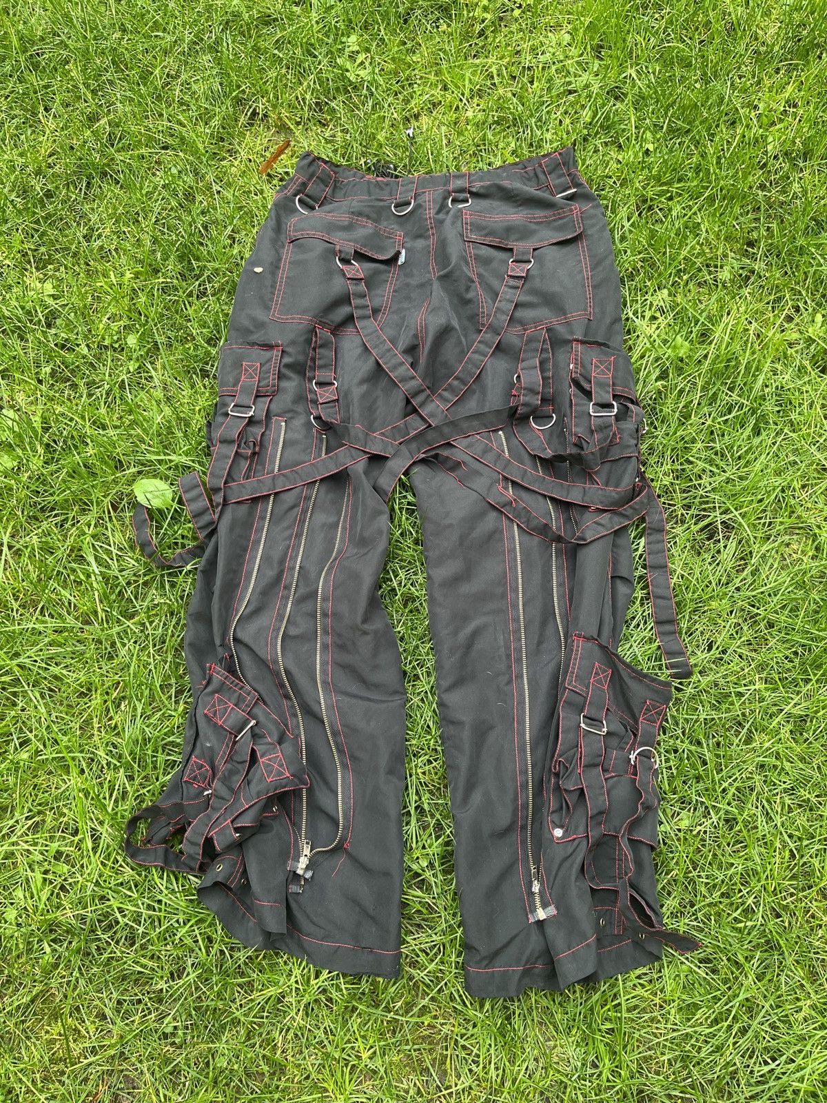 Archival Clothing Crazy Bondage Flared Cargo Multipocket Parachutes ...