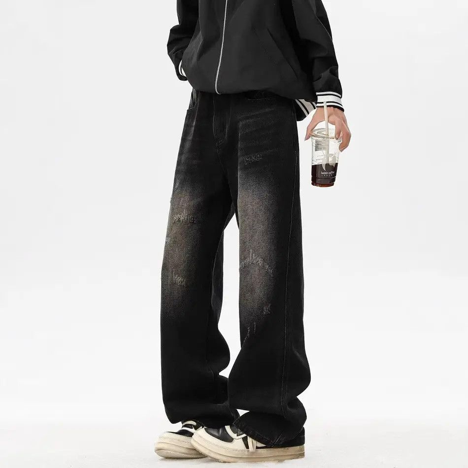 Japanese Brand Retro loose wide leg straight leg casual jeans Size US 32 / EU 48 - 3 Thumbnail