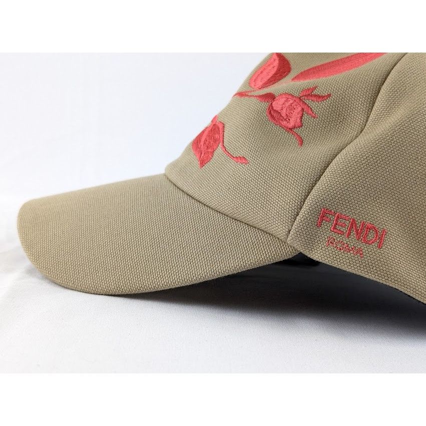 Fendi o1rshd1 Size: OS/ Woven Fabric Baseball Cap Pink Dalia/Beige Size ONE SIZE - 3 Thumbnail