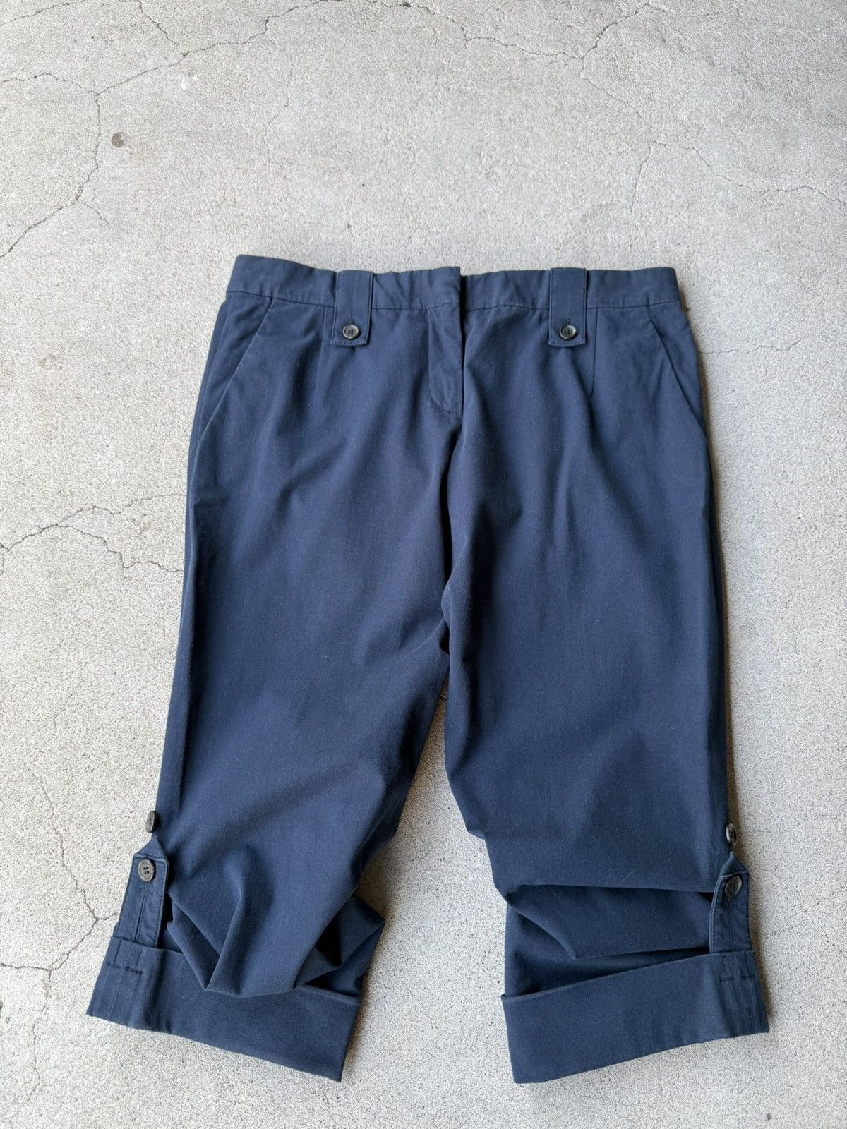Prada 2000s PRADA Archive Dark Navy 2way Cropped Trousers Size US 28 / EU 44 - 3 Thumbnail