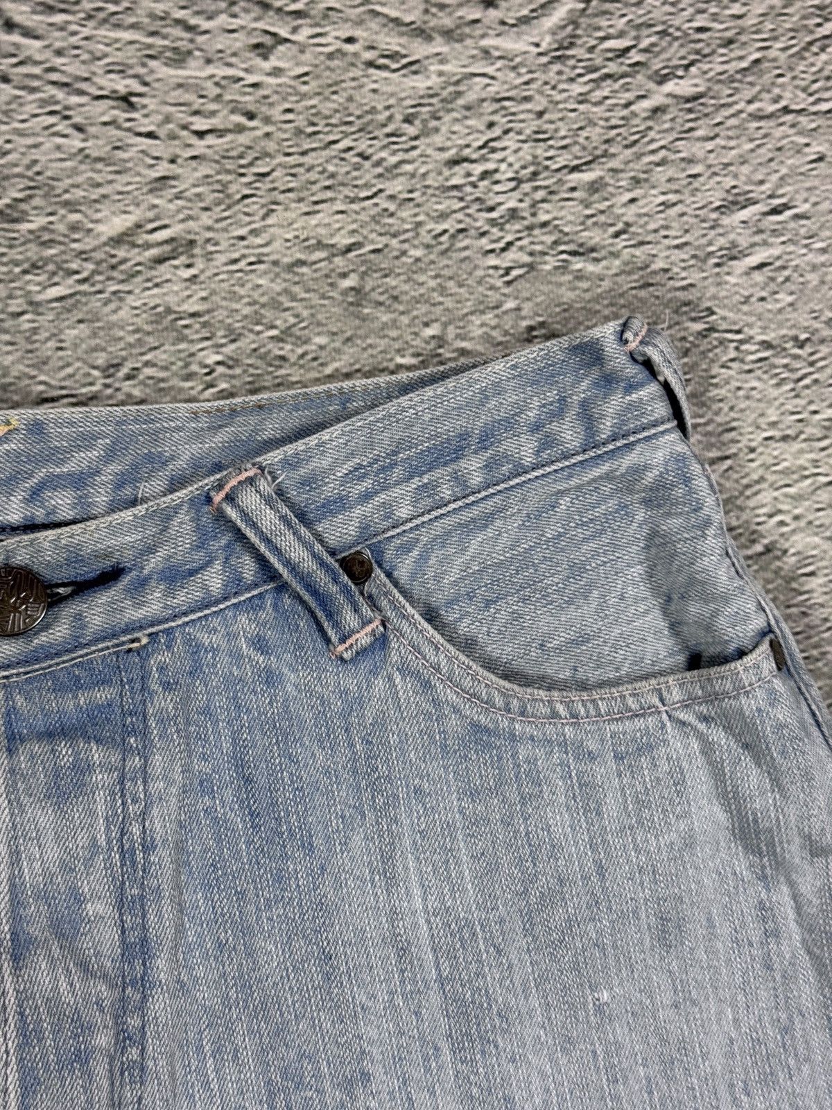 Evisu Evisu Yamane jorts light blue Y2K shorts denim white gull Size US 33 - 8 Thumbnail