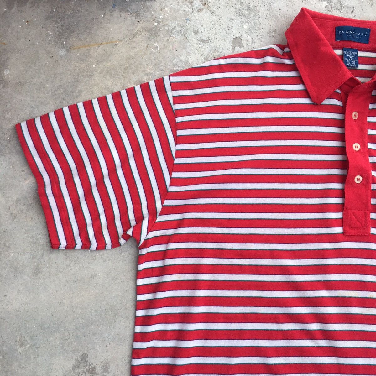 Towncraft × Vintage Vintage Towncraft Stripes Polo Tee Size US XL / EU 56 / 4 - 4 Thumbnail