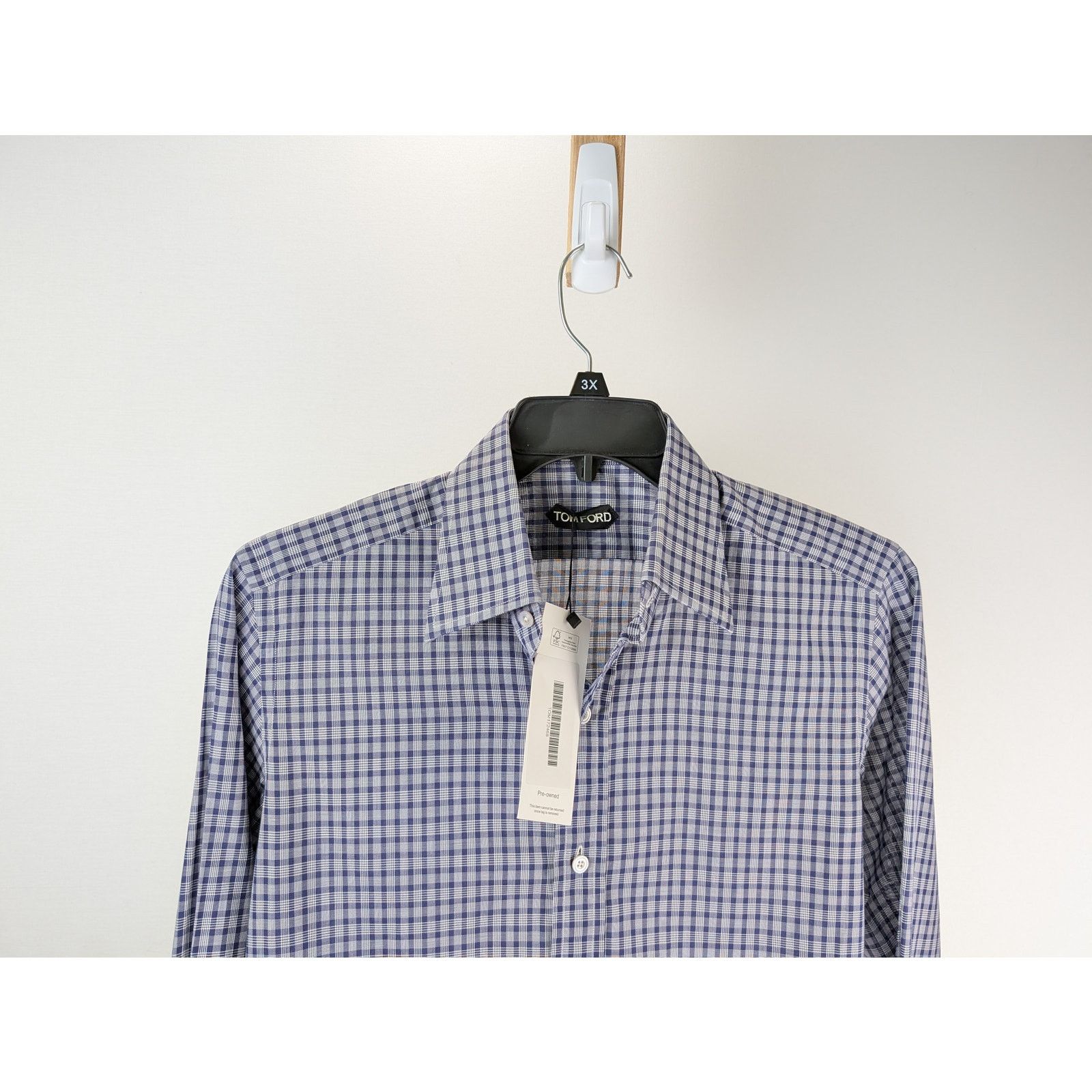 Tom Ford o1rshd1 CC20 Button up Shirt in Blue/White Size US M / EU 48-50 / 2 - 3 Thumbnail