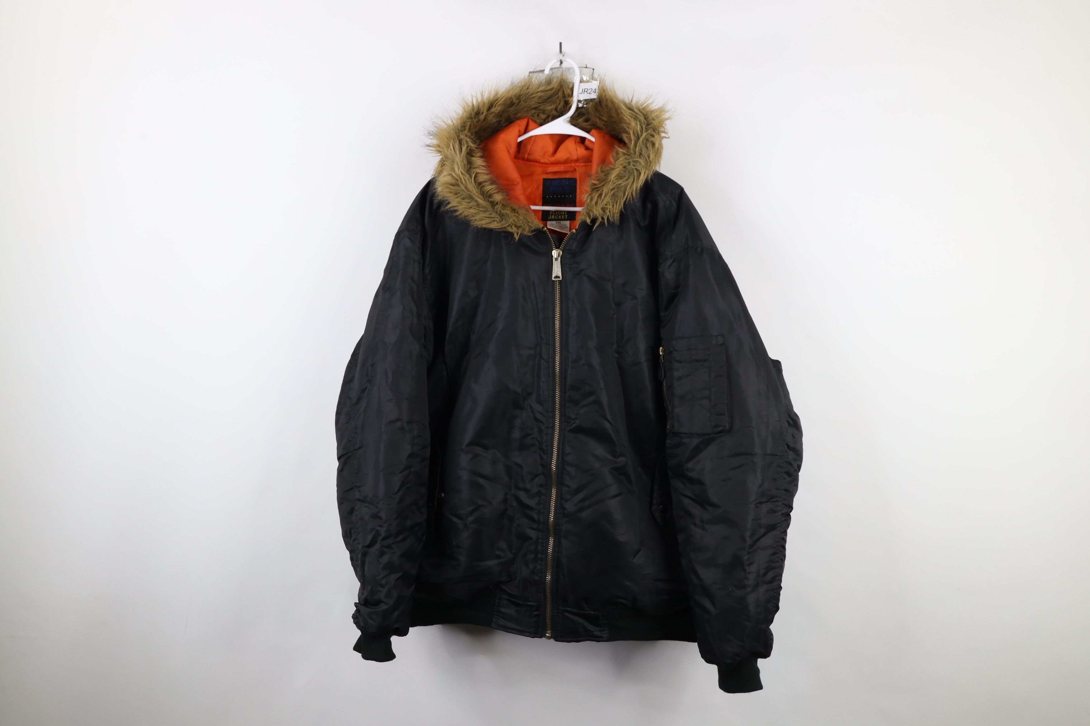 Vintage Vintage 90s Streetwear Military Hooded Flight Jacket Black Size US XXL / EU 58 / 5 - 1 Thumbnail
