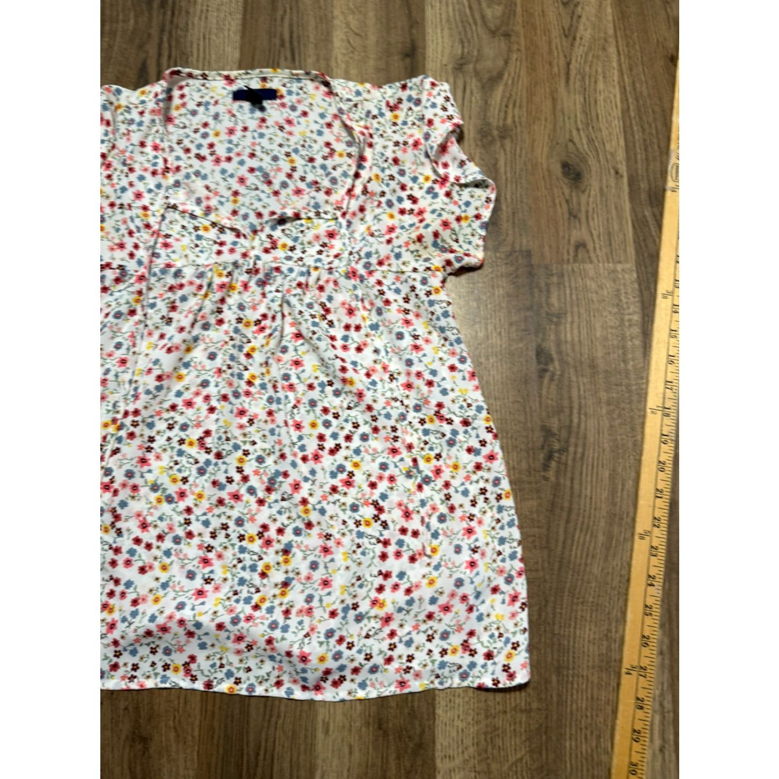 Gap GAP Blouse Women's XXS Multicolor Floral Short Sleeve V-neck Shirt Womens XS? Size XXS / US 00 / IT 34 - 3 Thumbnail