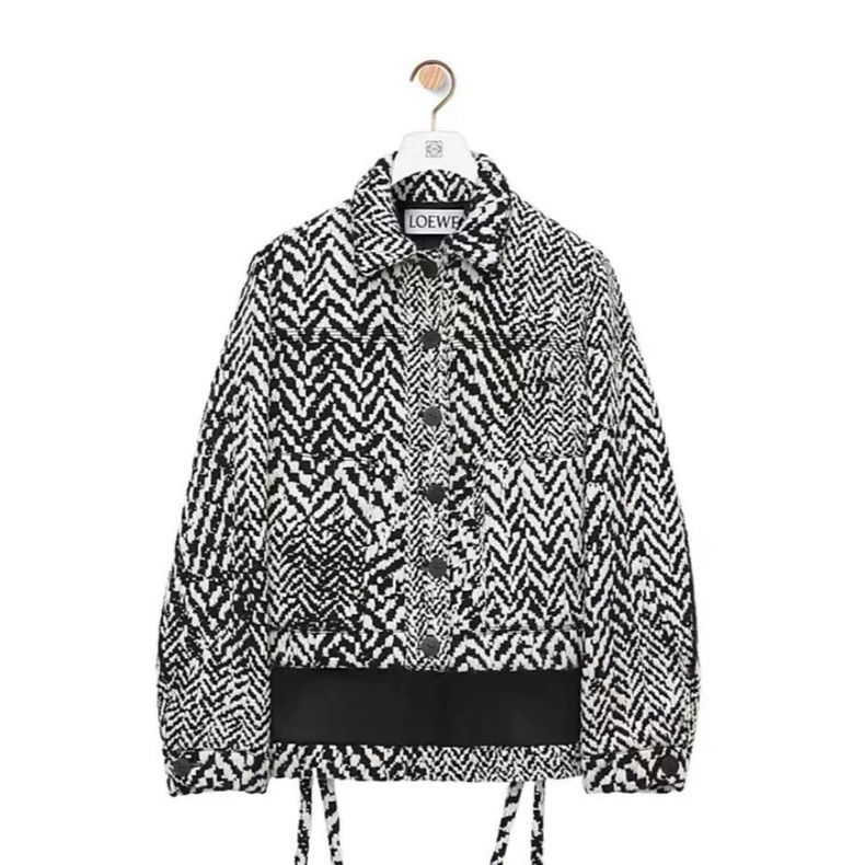 Loewe LOEWE Loose long sleeve jacket with single row texture lap Size S / US 4 / IT 40 - 1 Thumbnail