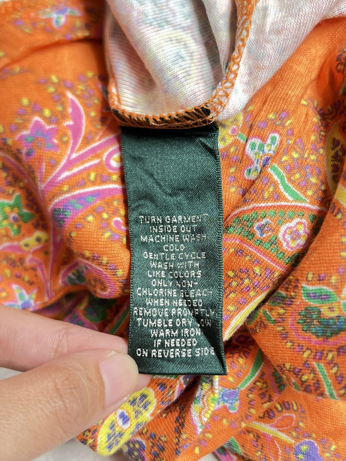 Ralph Lauren RALPH LAUREN Paisley Bandana Motive Orange T-shirt Size US XS / EU 42 / 0 - 7 Thumbnail