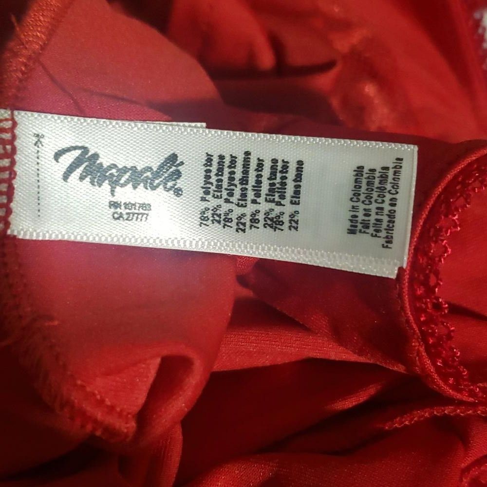 Designer CT1562 Maraple Red Lace Baby Doll Chemise with Slits S/M Size ONE SIZE - 6 Thumbnail