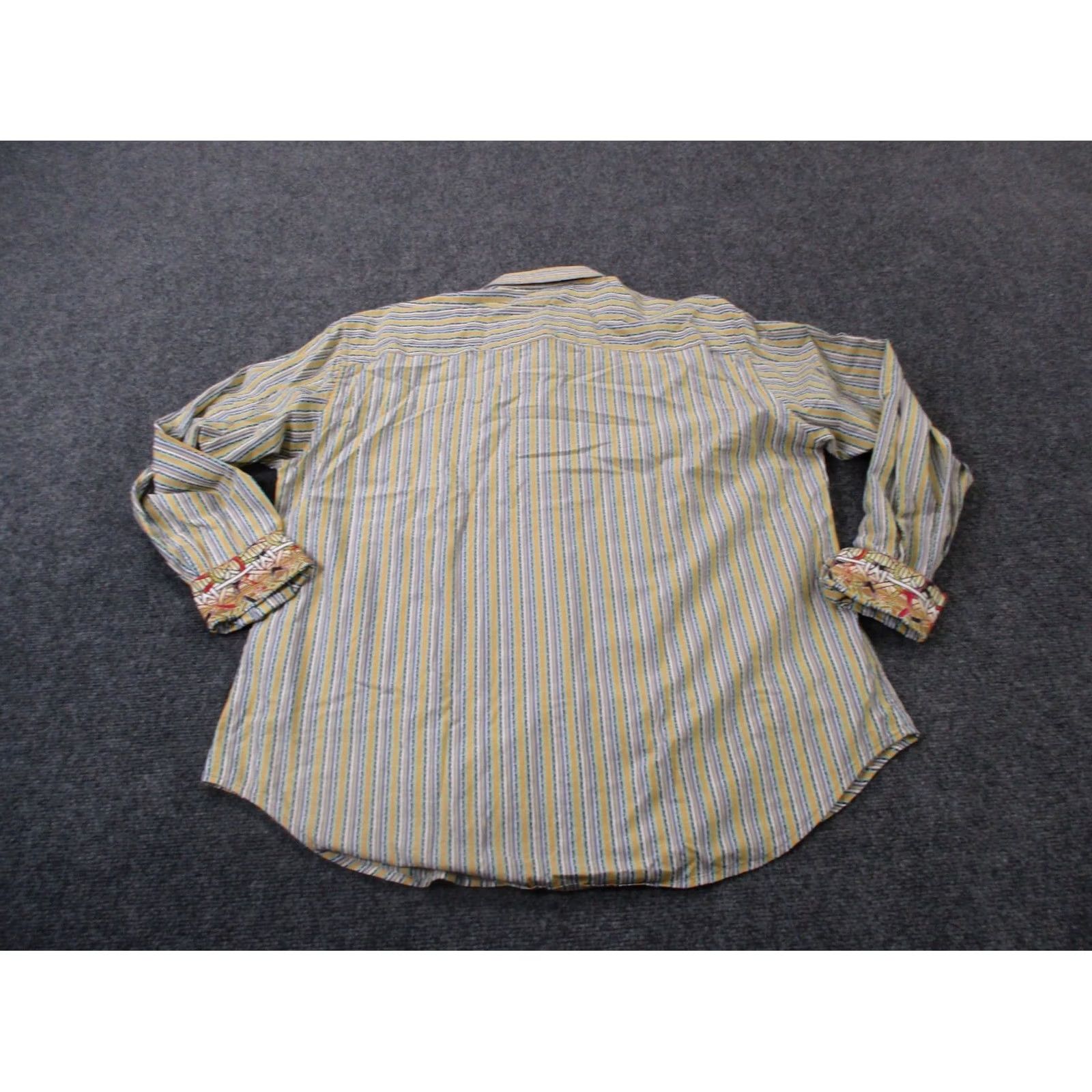 Robert Graham Robert Graham Shirt Mens 2XL Multicolor Striped Button-Up Collared Long Sleeve Casual Dress Size 48R - 7 Thumbnail