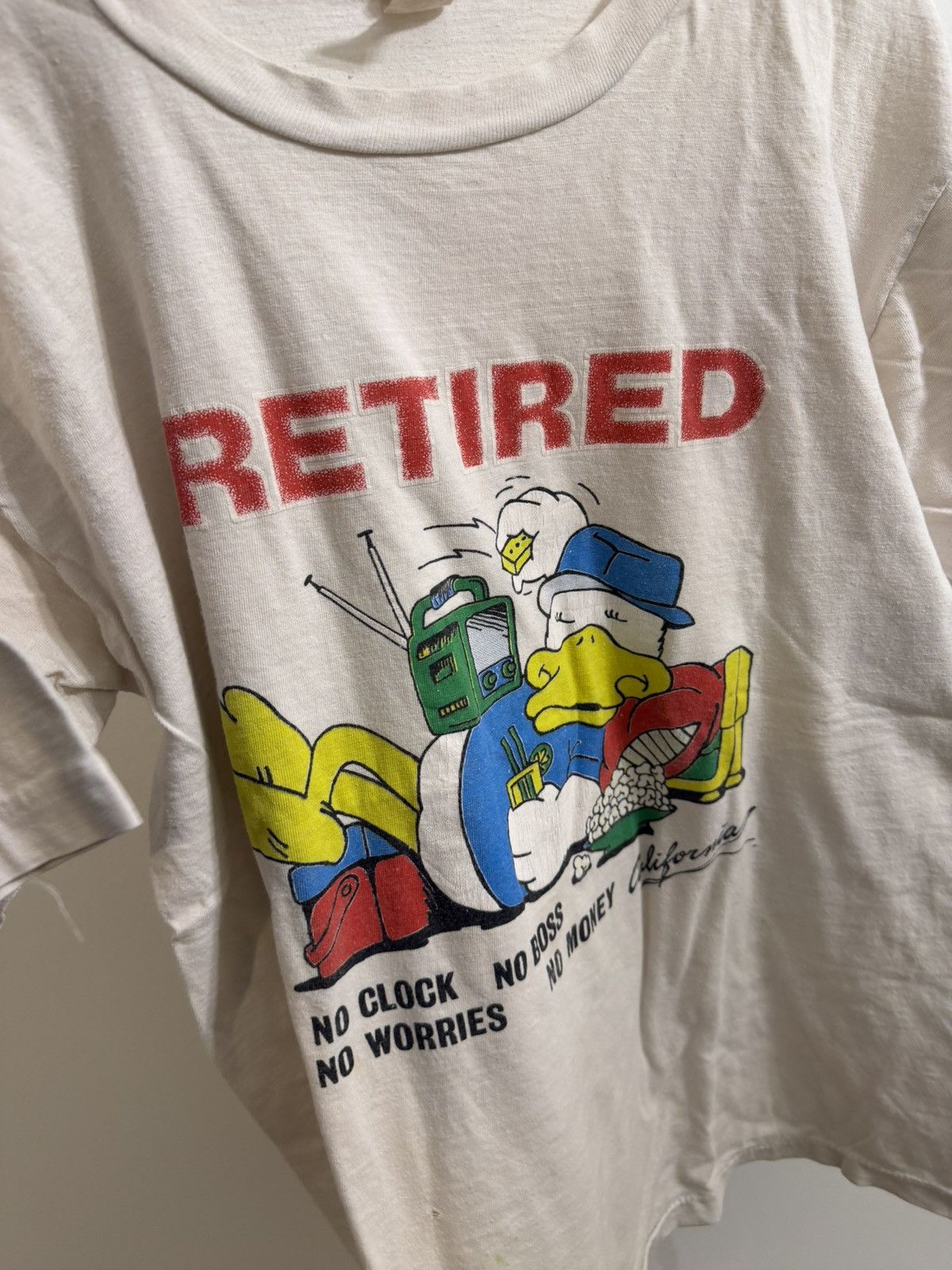 Vintage Retired – No Clock No Worries Cartoon Tee Size US L / EU 52-54 / 3 - 6 Thumbnail