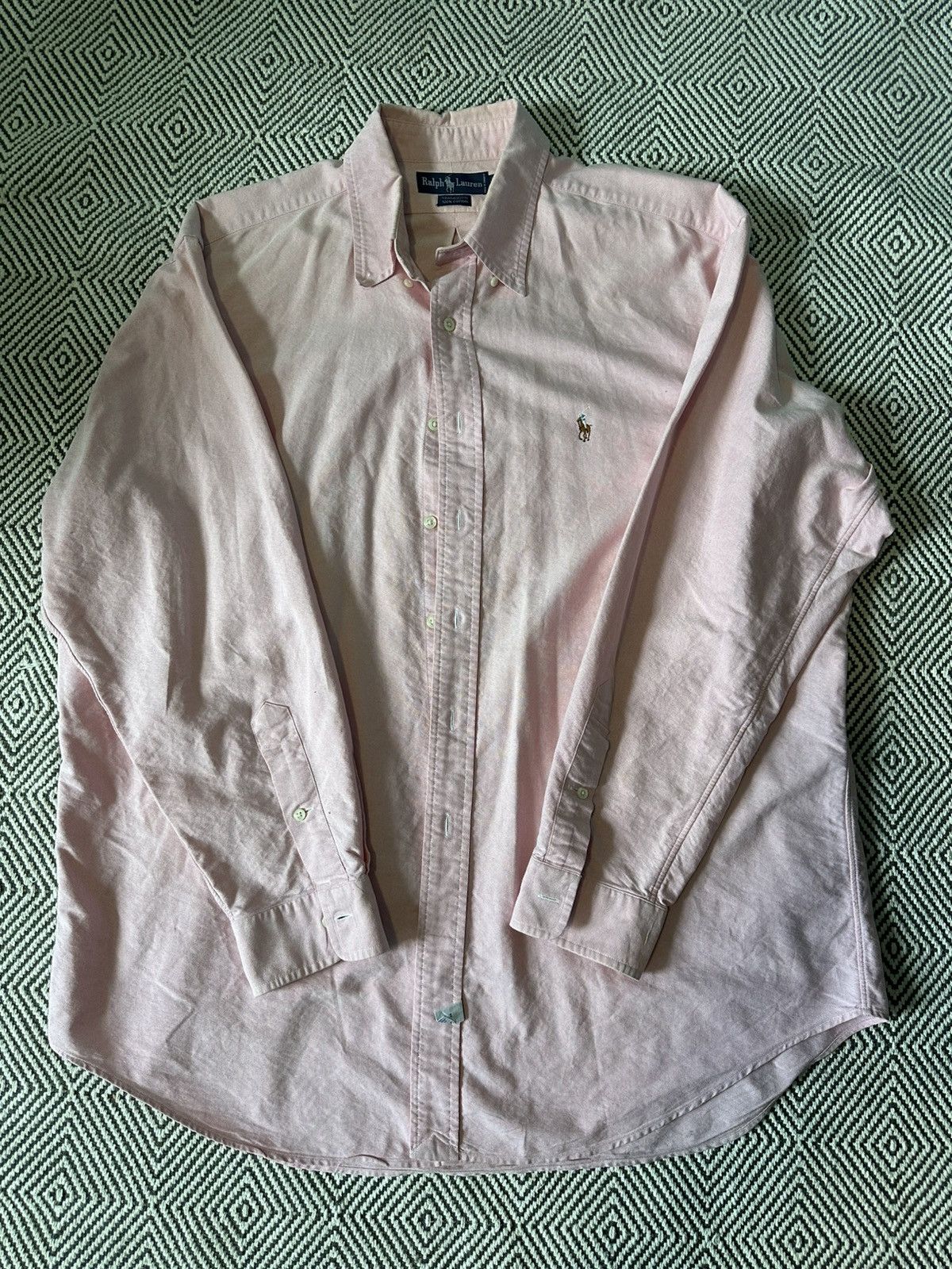 Polo Ralph Lauren Polo Ralph Lauren Button Down Pink Shirt 17 Neck 35 Length Size US XL / EU 56 / 4 - 1 Thumbnail
