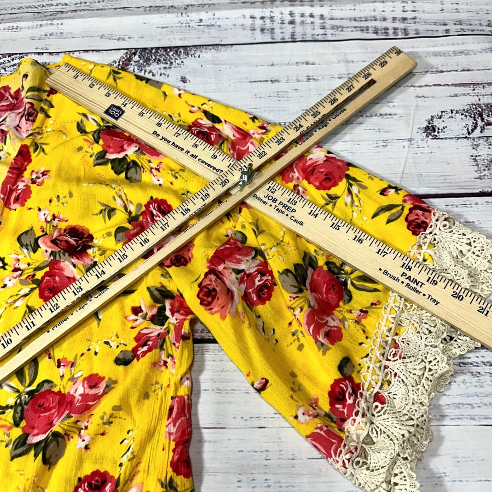 Vintage UMGEE Womens Open Front Lace Trim Kimono Top Size S Yellow Floral Print Blouse Size S / US 4 / IT 40 - 3 Thumbnail