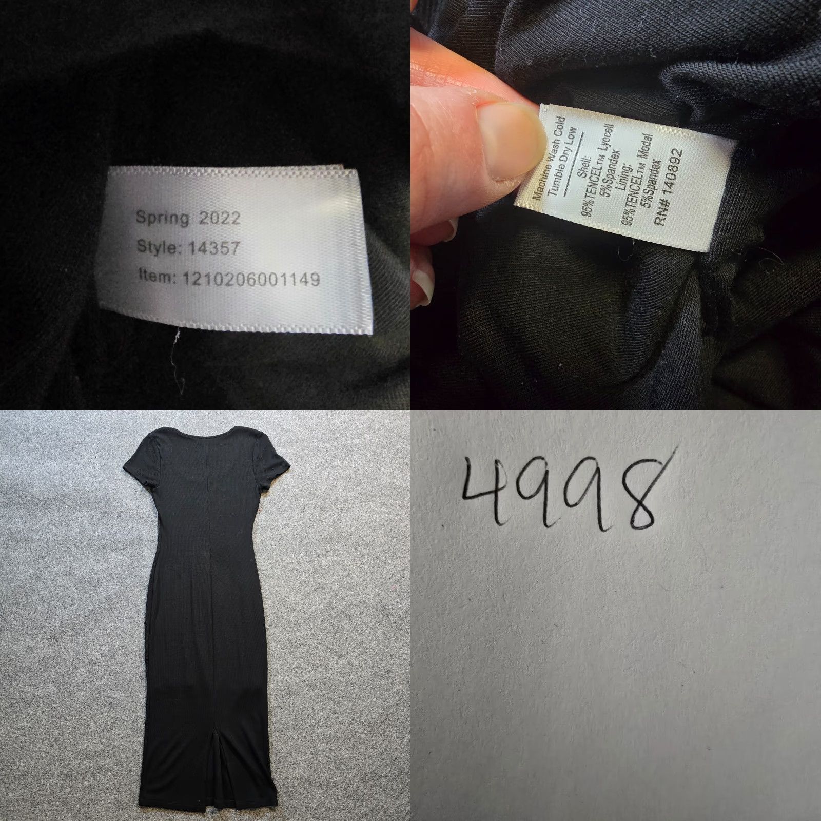 Marine Layer Marine Layer Dress Women Size Small Black Midi Ribbed Lined Short Sleeve Capsule Size 28" / US 6 / IT 42 - 8 Thumbnail