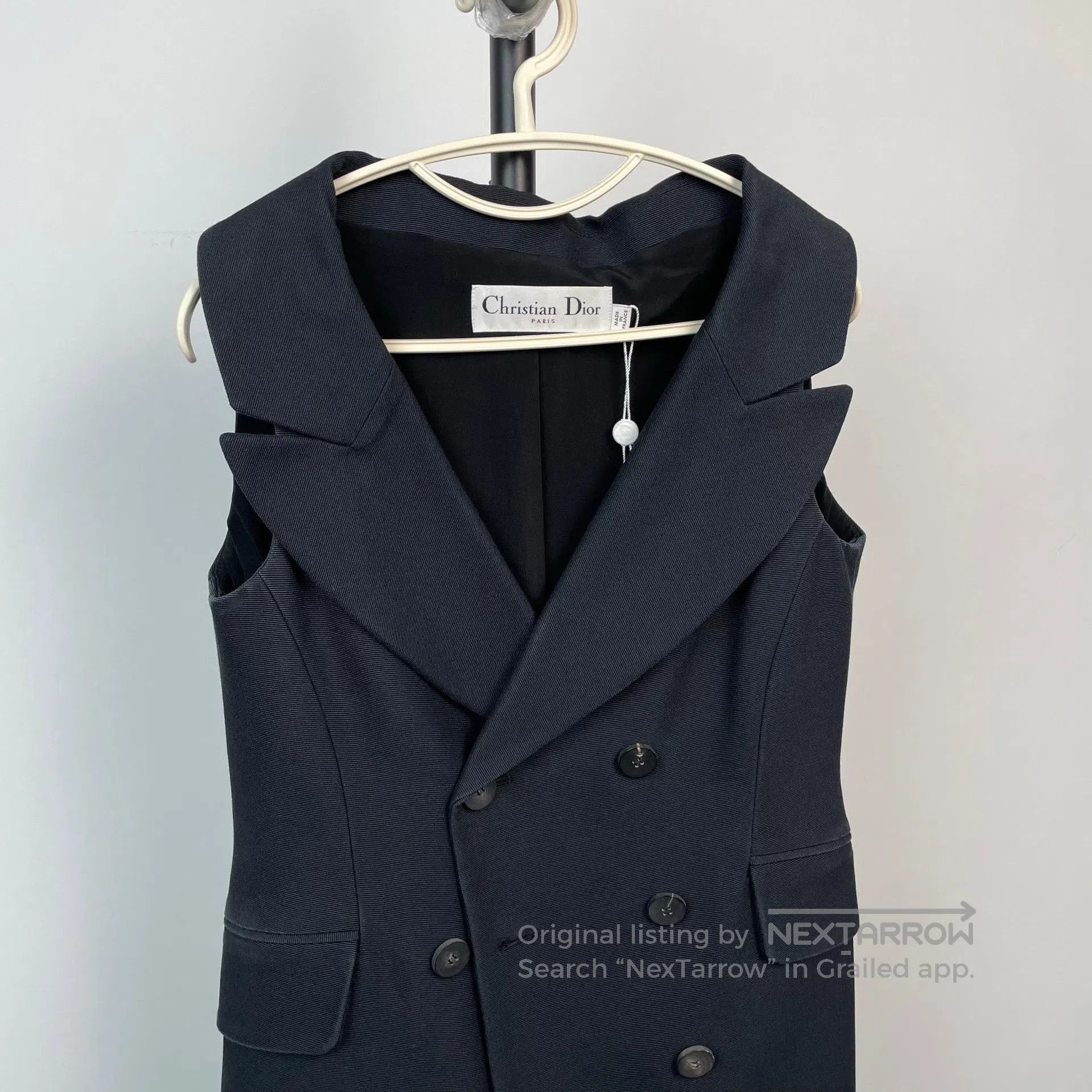 Dior Dior Deep Blue Sleeveless Lapel Vest Dress| Size XS / US 0-2 / IT 36-38 - 3 Thumbnail