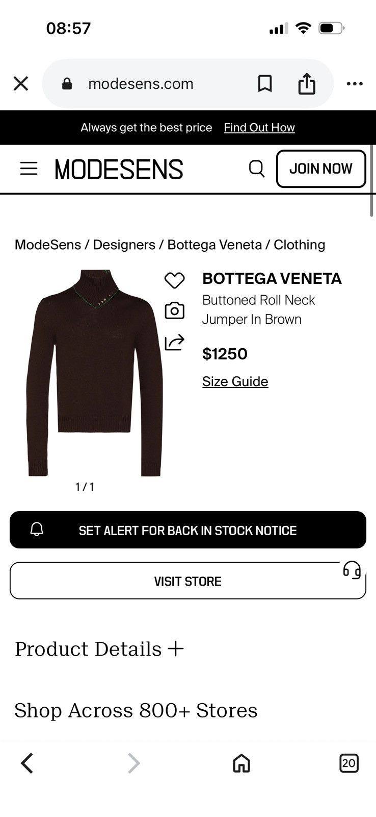 Bottega Veneta BOTTEGA VENETA jumper STUDY REAL TAPE MEASUREMENTS IN PHOTOS Size US XS / EU 42 / 0 - 4 Thumbnail