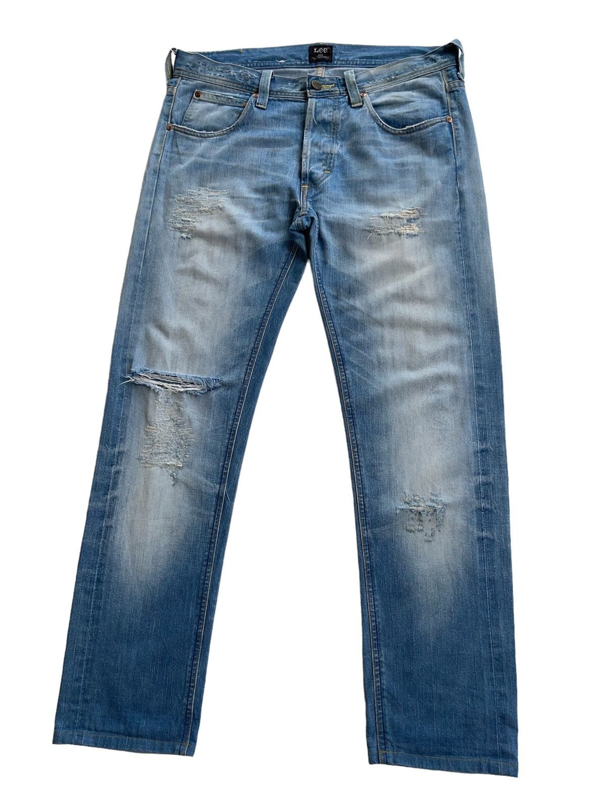 Lee Vintage Lee 101 Men Tapered Distressed Denim Size US 33 - 6 Thumbnail