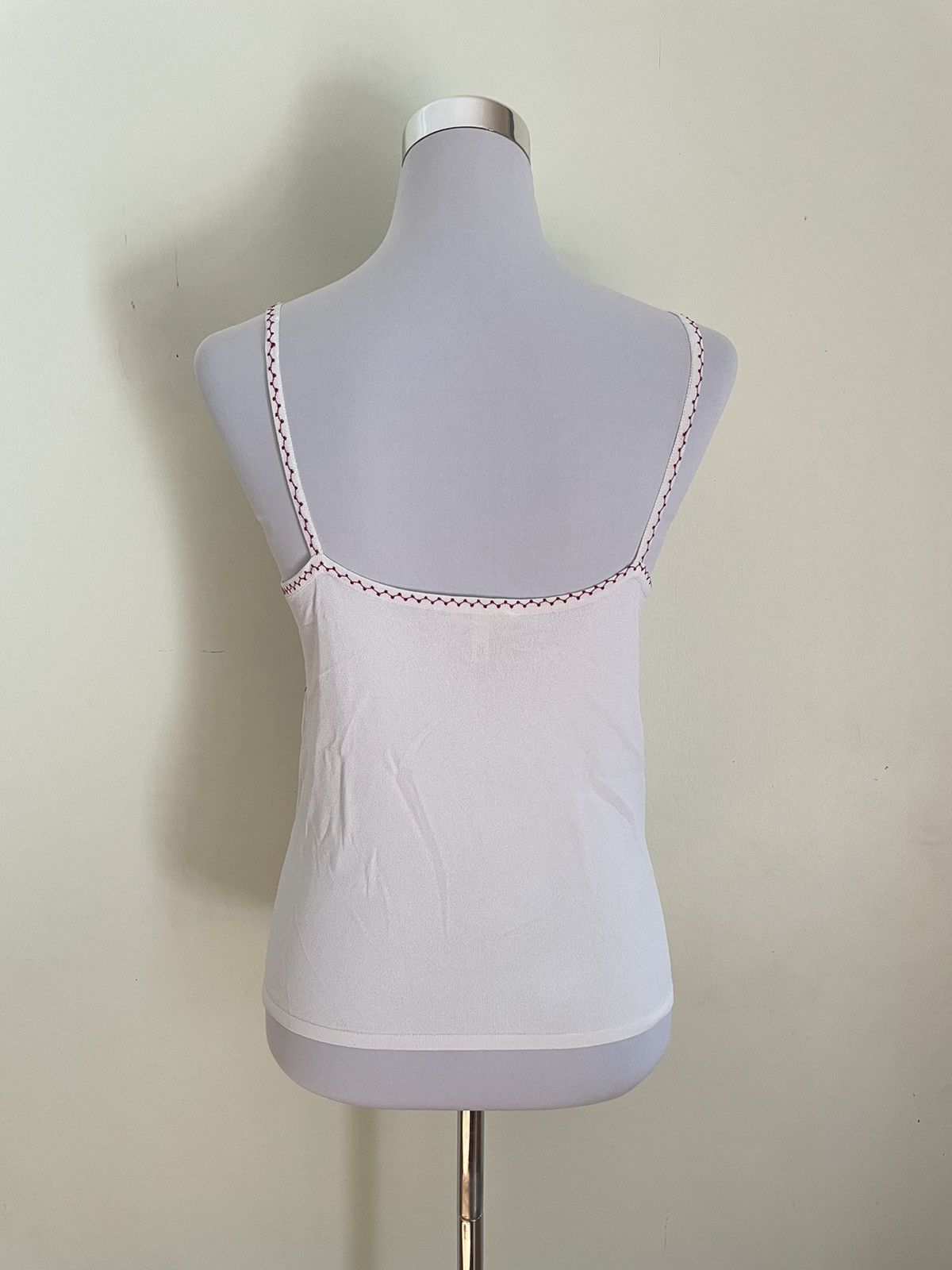 Designer × Escada × Vintage Escada White Tank Top Beaded Size XS / US 0-2 / IT 36-38 - 2 Thumbnail