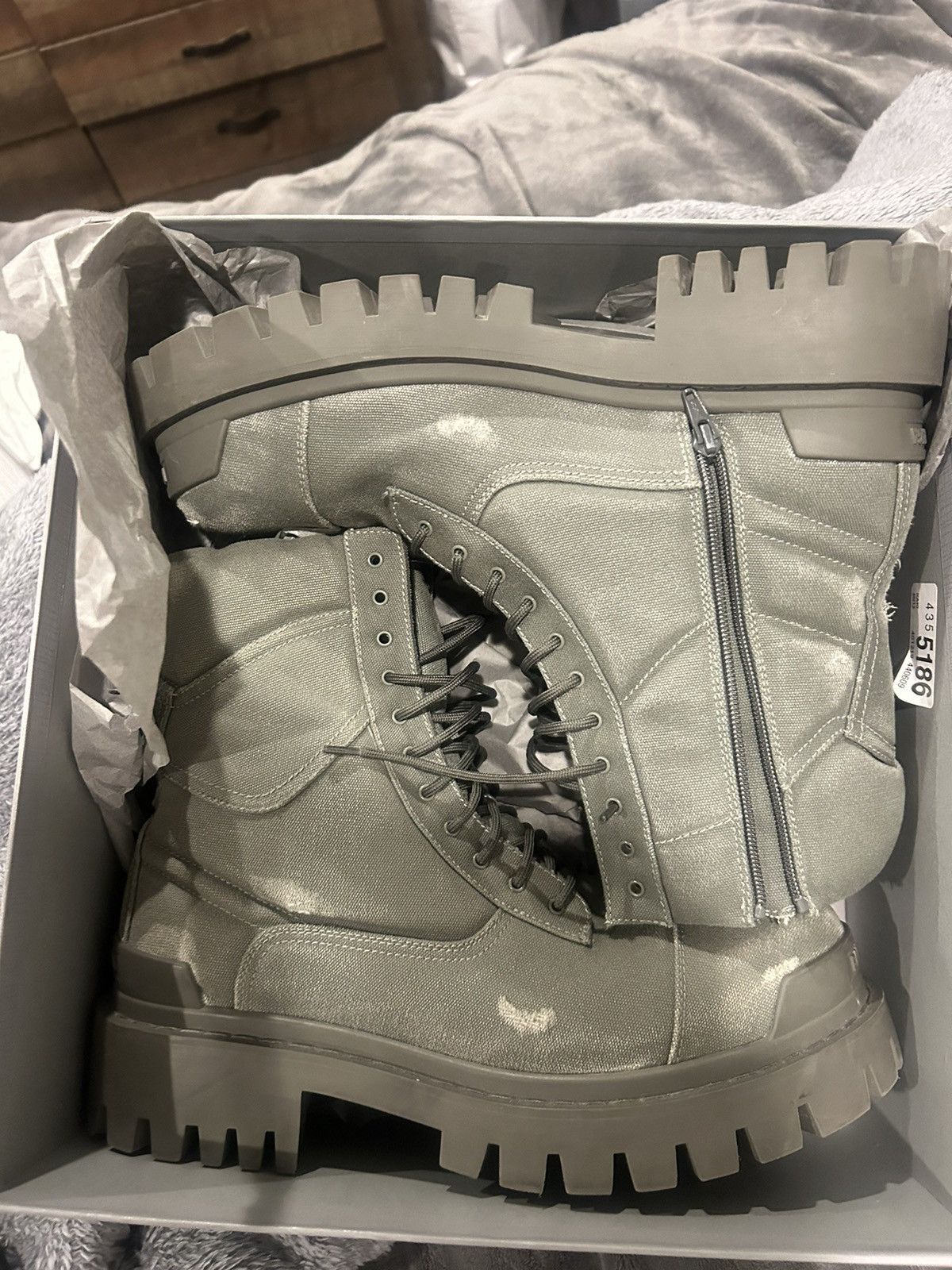 Balenciaga Balenciaga green strike boots canvas | Grailed