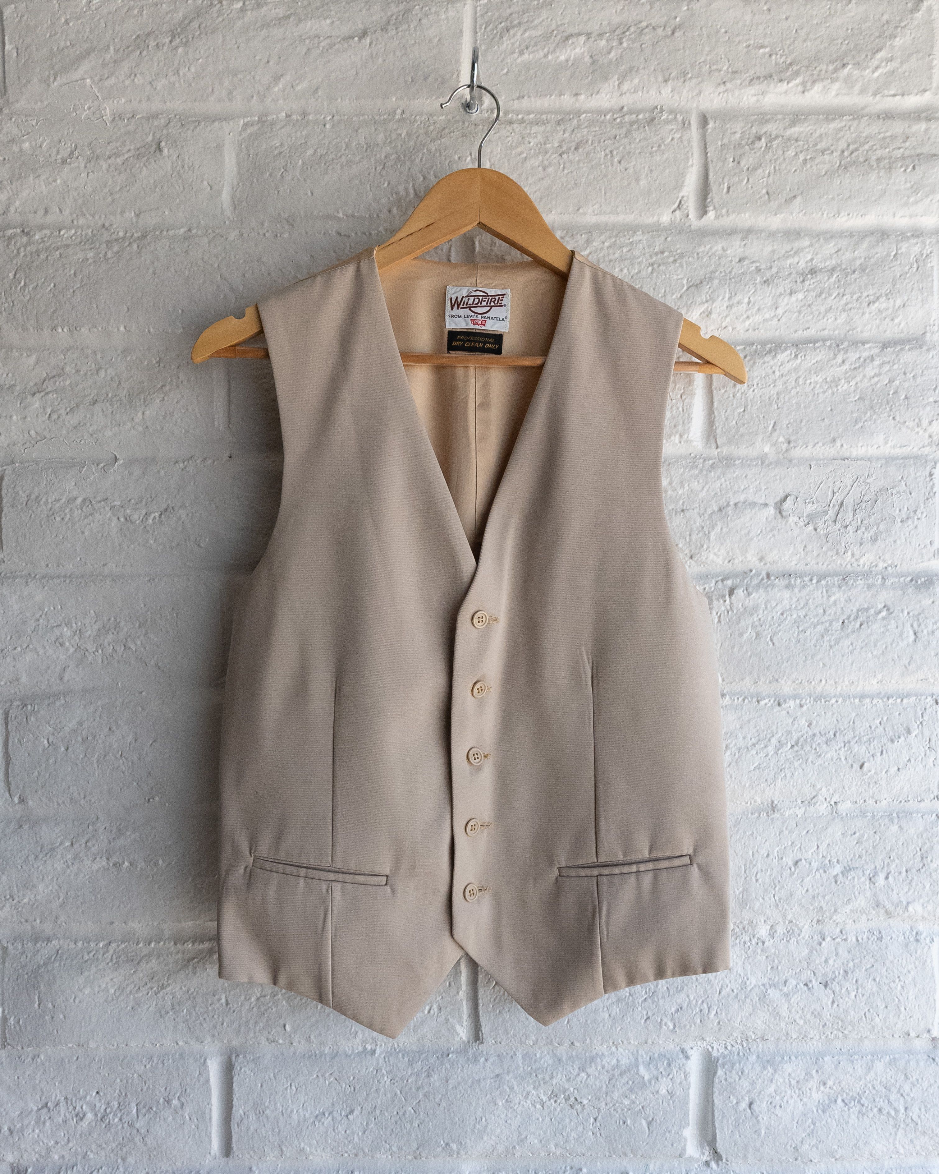 Levi's Vintage 90s Levi's Panatela Button Up Vest Beige Men's 38R Size 38R - 1 Thumbnail