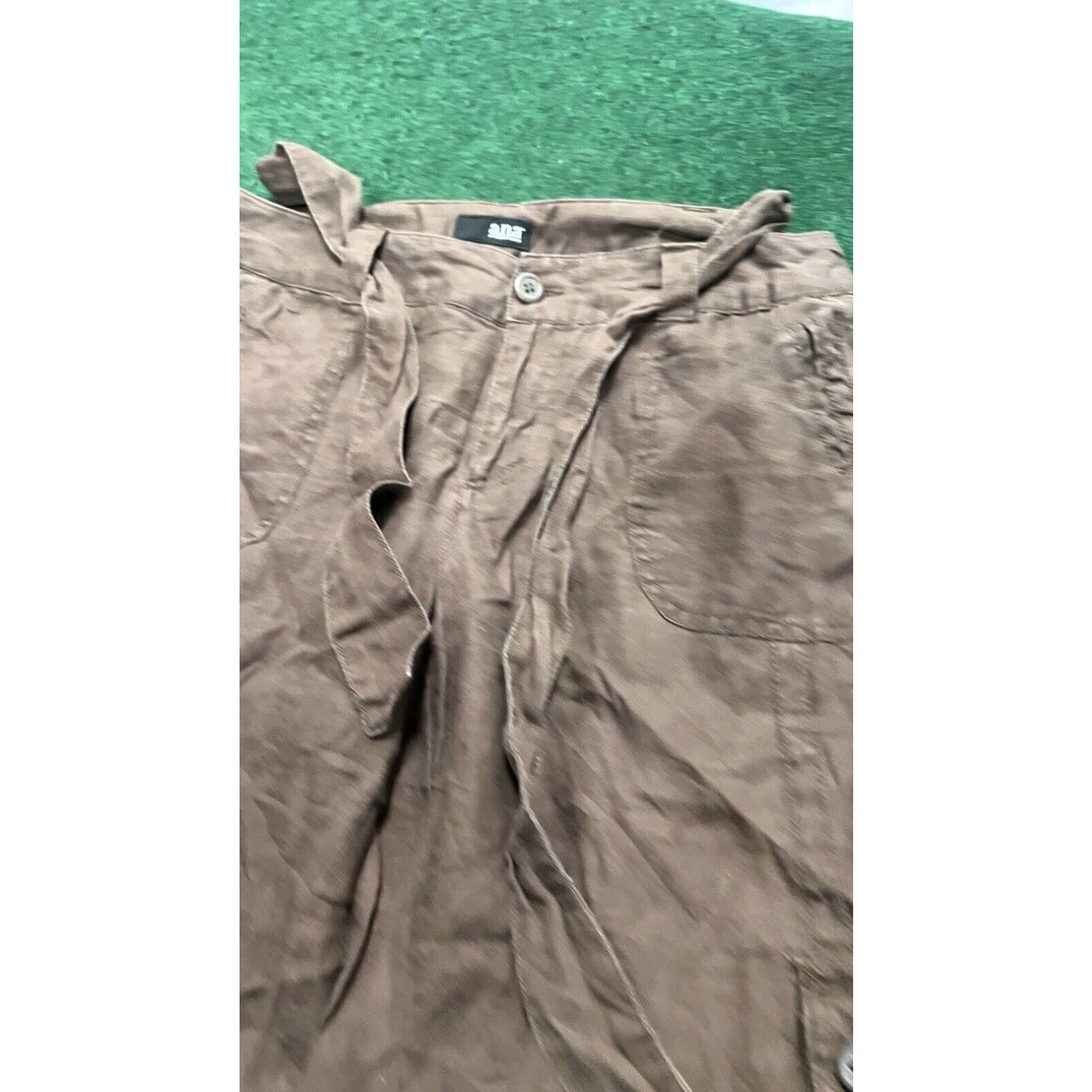 Vintage LADIES A.N.A. Brown LINEN CAPRI PANTS, SIZE 8 Summer walking Outdoors Size 30" / US 8 / IT 44 - 3 Thumbnail