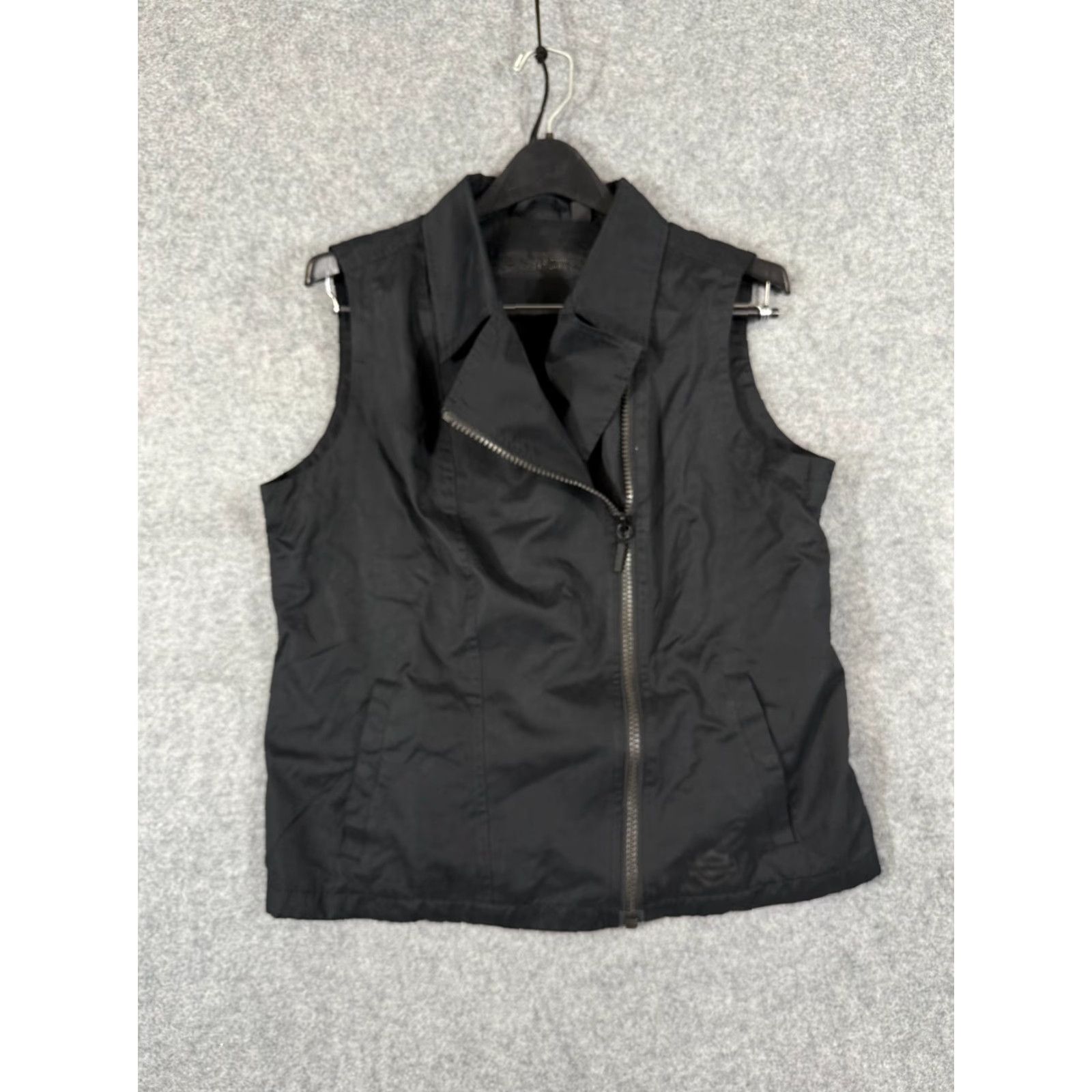 Harley Davidson VINTAGE Harley-Davidson Motorcycle Vest Womens L Black Side Full Zip Lined American Size L / US 10 / IT 46 - 4 Thumbnail