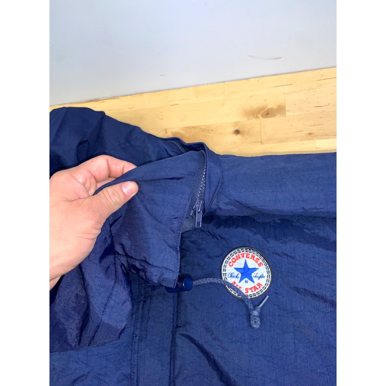 Converse VINTAGE Converse All Star Puffer Jacket Mens 3XL Blue Removable Hood Zip Jacket 90s Retro Size US XXL / EU 58 / 5 - 7 Thumbnail