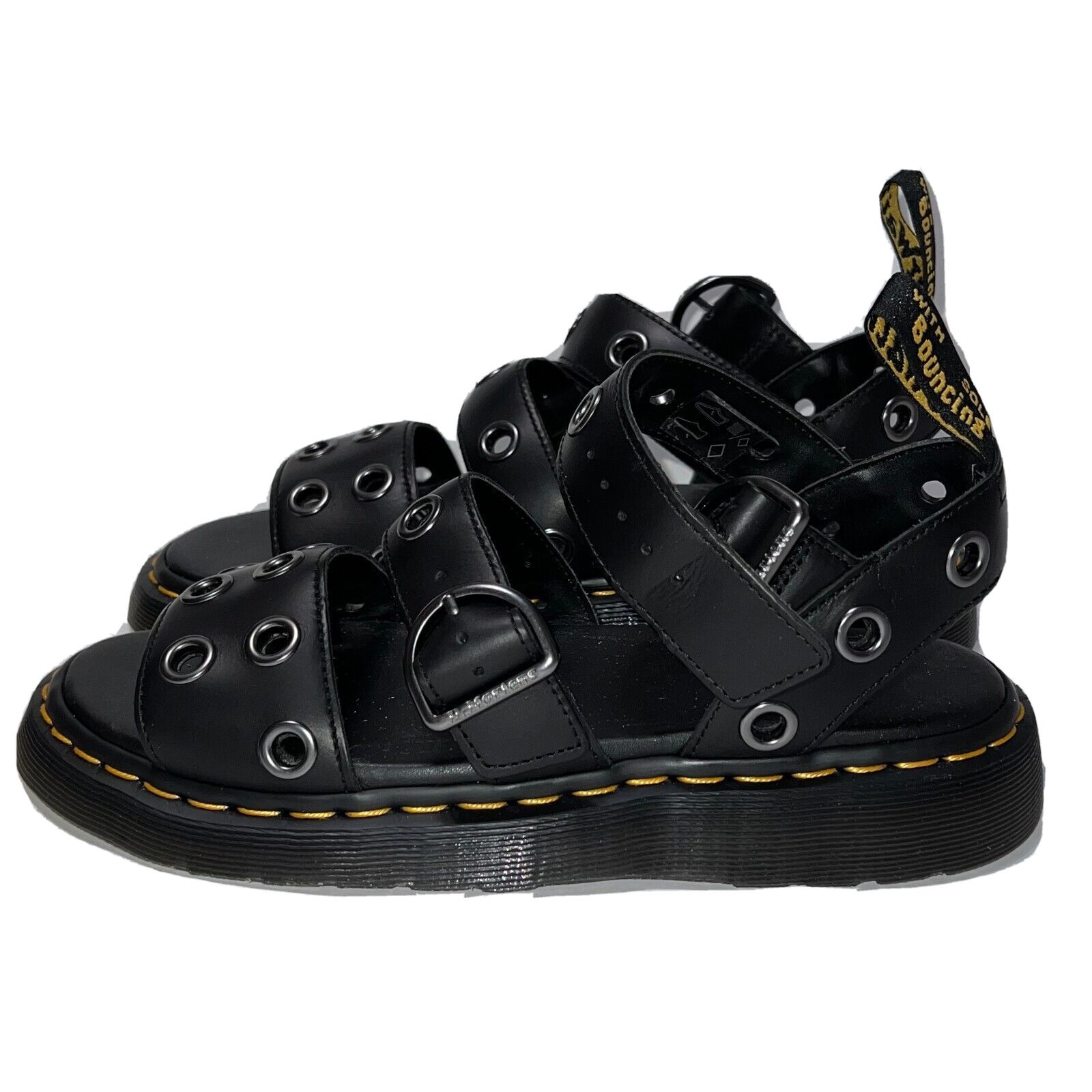 Dr. Martens Women's Size 9 Dr. Martens Gryphon HDW Black Leather Sandals Size US 9 / IT 39 - 9 Thumbnail