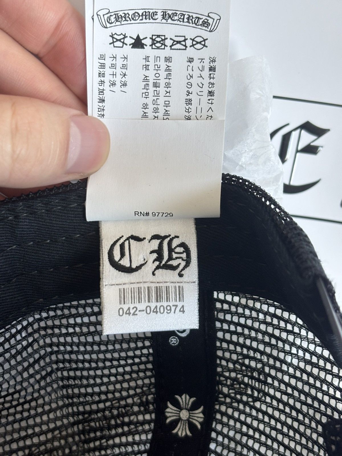 Chrome Hearts Triple Black leather cemetery cross patch trucker hat Size ONE SIZE - 5 Thumbnail