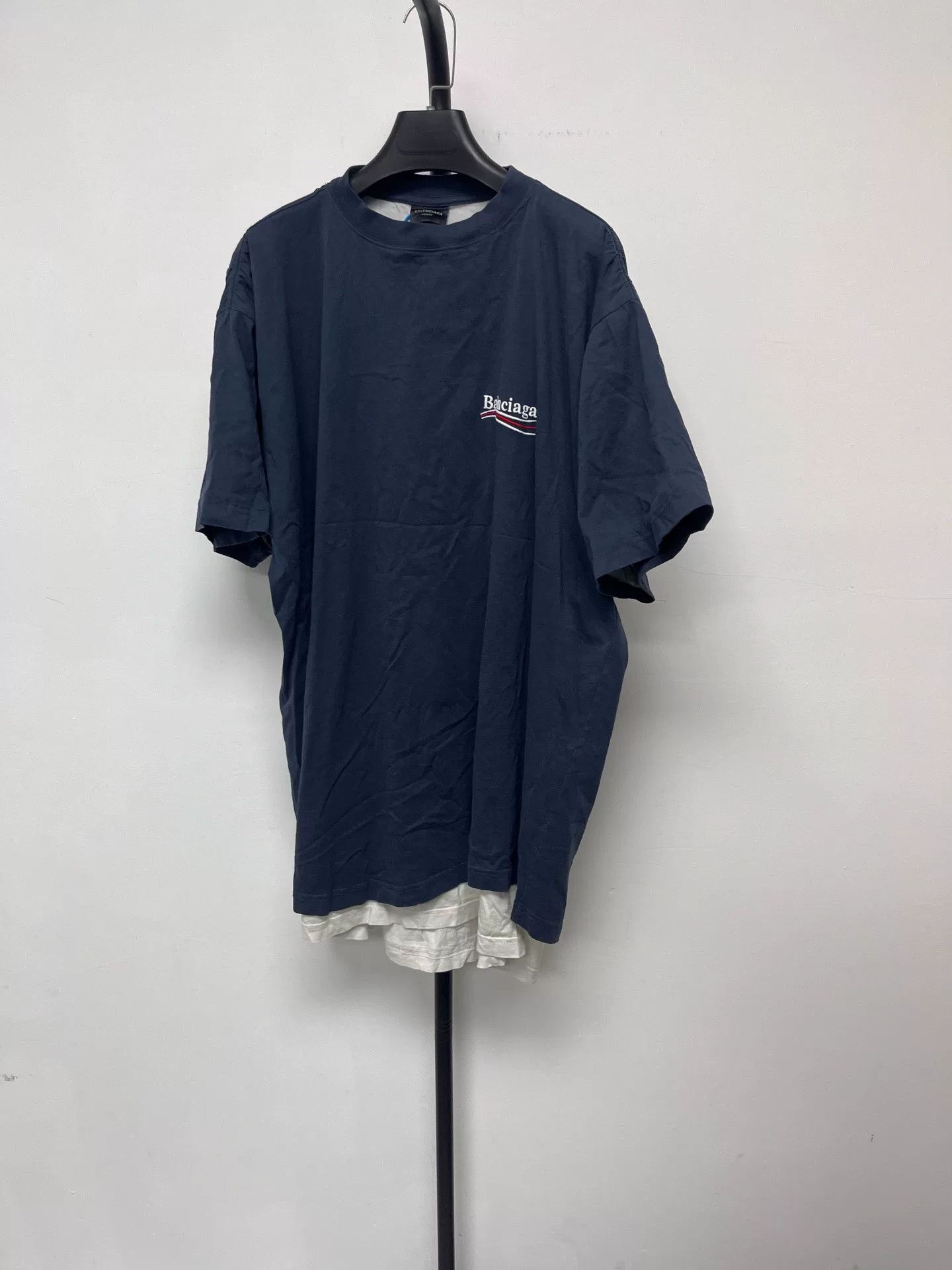 Balenciaga Balenciaga Cotton Double Layer Oversized T-shirt Size US M / EU 48-50 / 2 - 1 Thumbnail