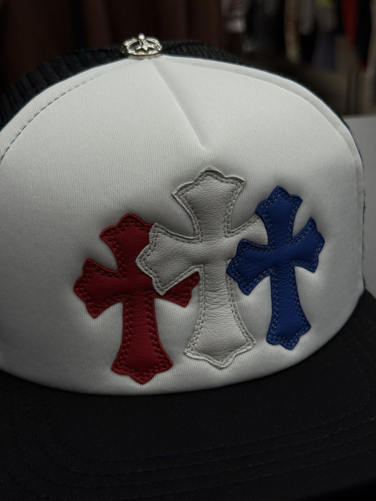 Chrome Hearts Chrome Hearts Triple Leather USA Cross SnapBack (NEW) Size ONE SIZE - 4 Thumbnail