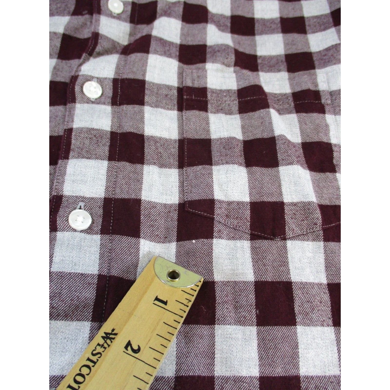 Bonobos Bonobos Flannel Shirt Mens Large Burgundy Gray Cotton Size US L / EU 52-54 / 3 - 7 Thumbnail