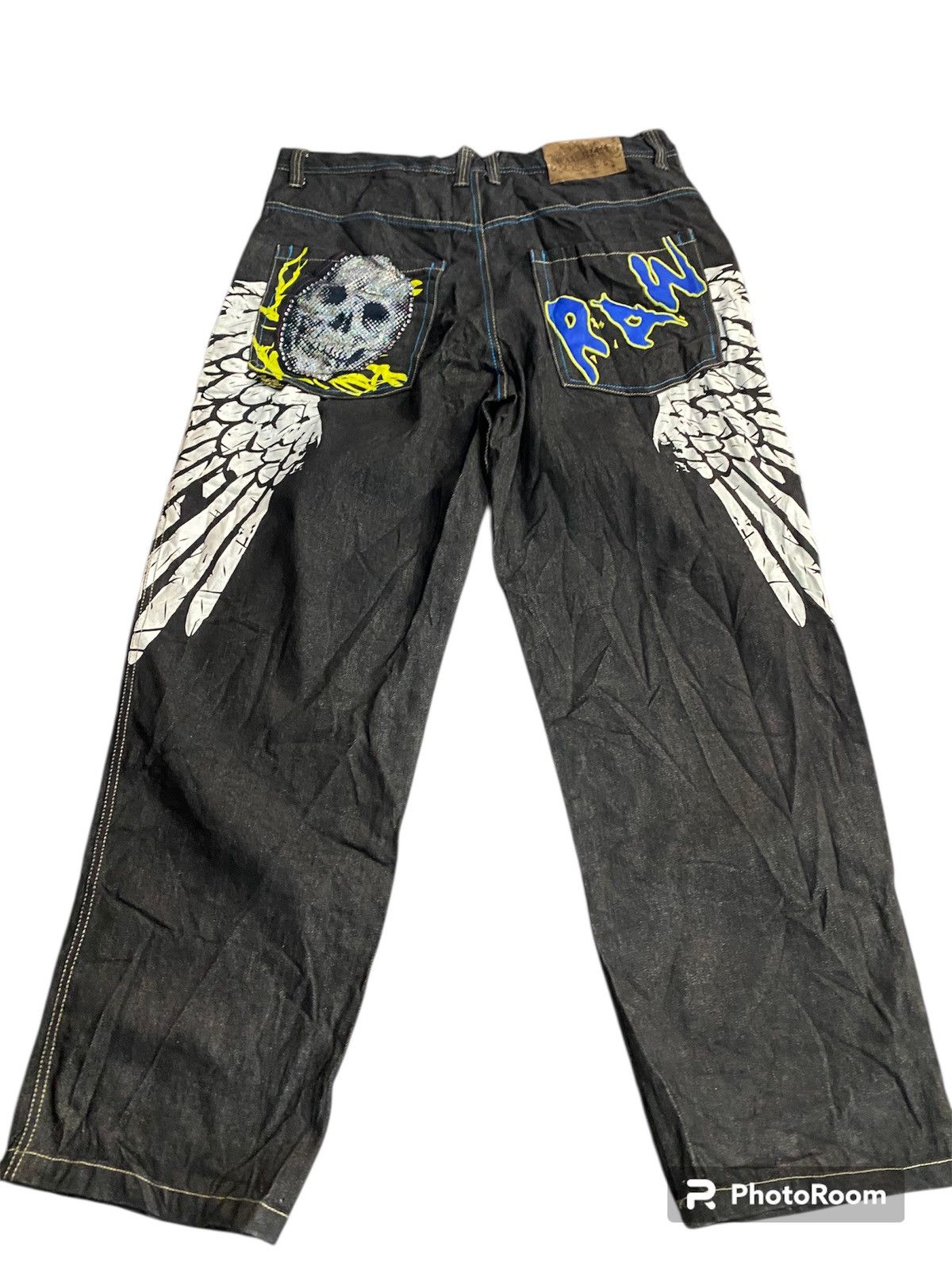 Skull 💀 Raw blue baggy very rare