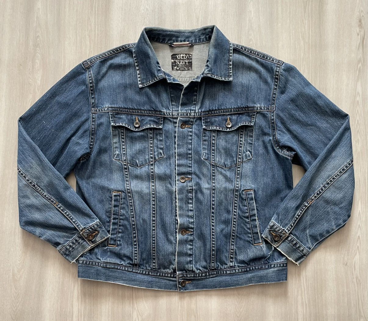 Old Navy VTG Y2K 07 Old Navy Denim Jacket Sz 2XL Trucker Distressed Size US XXL / EU 58 / 5 - 1 Thumbnail