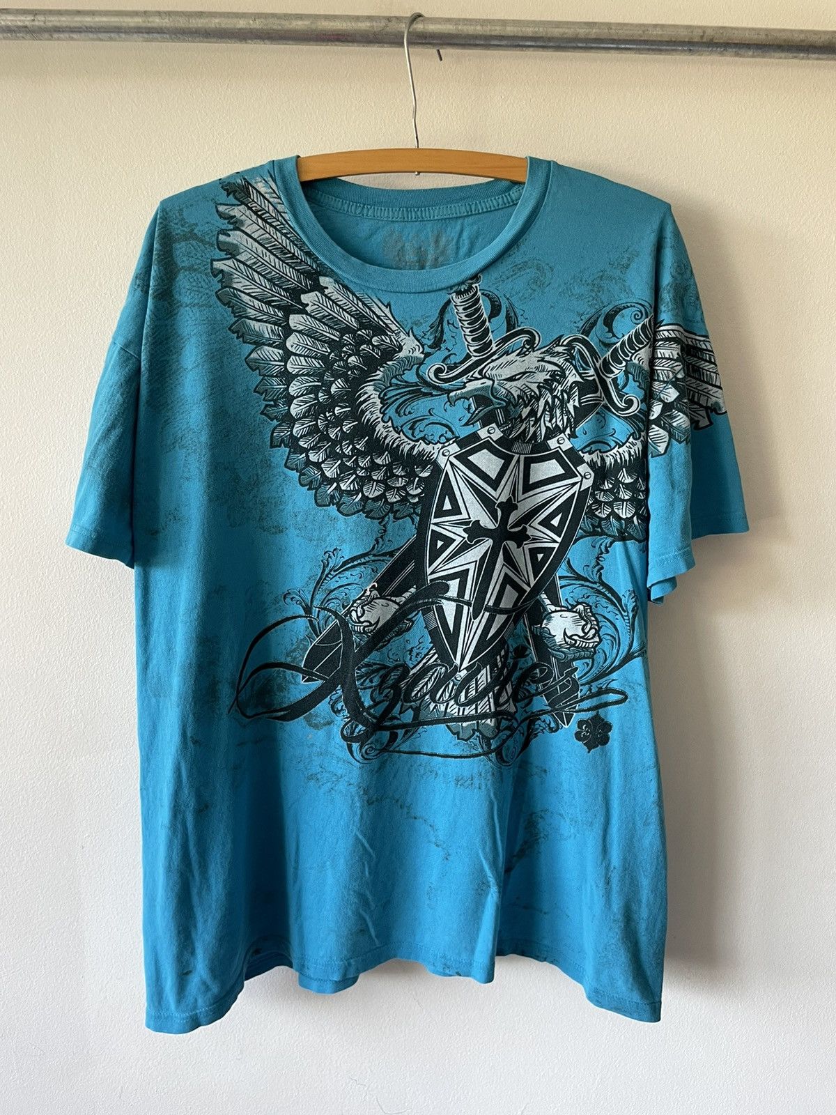 Vintage Vintage Y2K Xzavier Eagle Sword Shield tee Size US XL / EU 56 / 4 - 1 Thumbnail