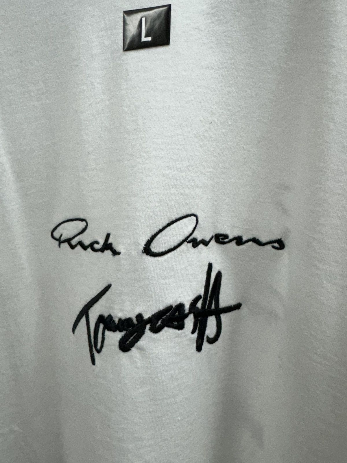 Rick Owens Rick Owens x Tommy Cash White Logo T-shirt Tee Size US L / EU 52-54 / 3 - 6 Thumbnail