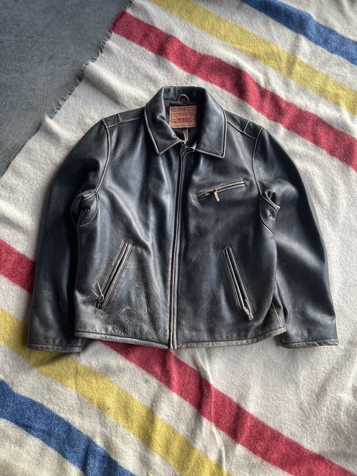 image of Levis Cowhide Leather Jacker in Brown, Men's (Size Large)