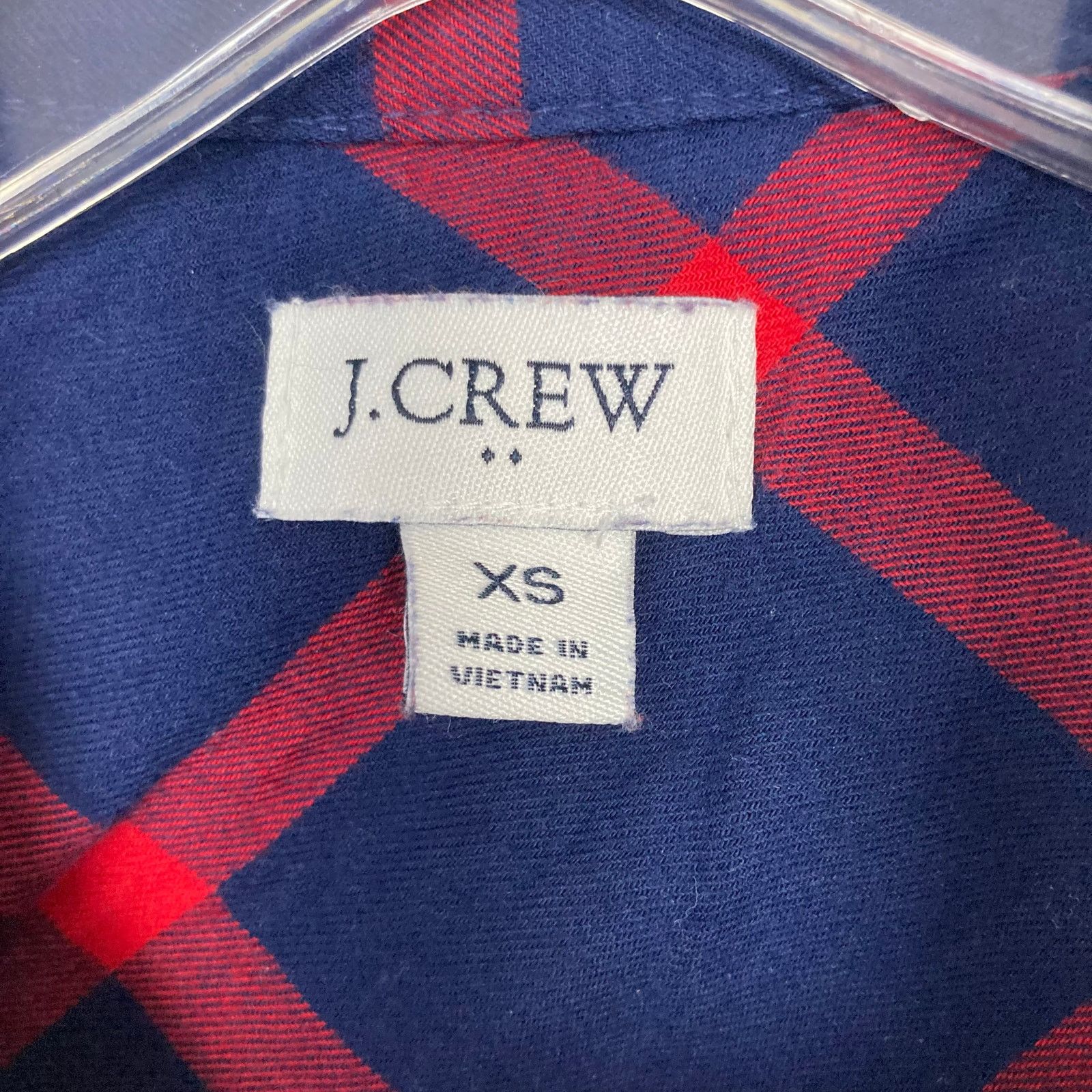 J.Crew J. Crew Blue Red Plaid Long Sleeve Button Down Sz XS Size XS / US 0-2 / IT 36-38 - 2 Thumbnail