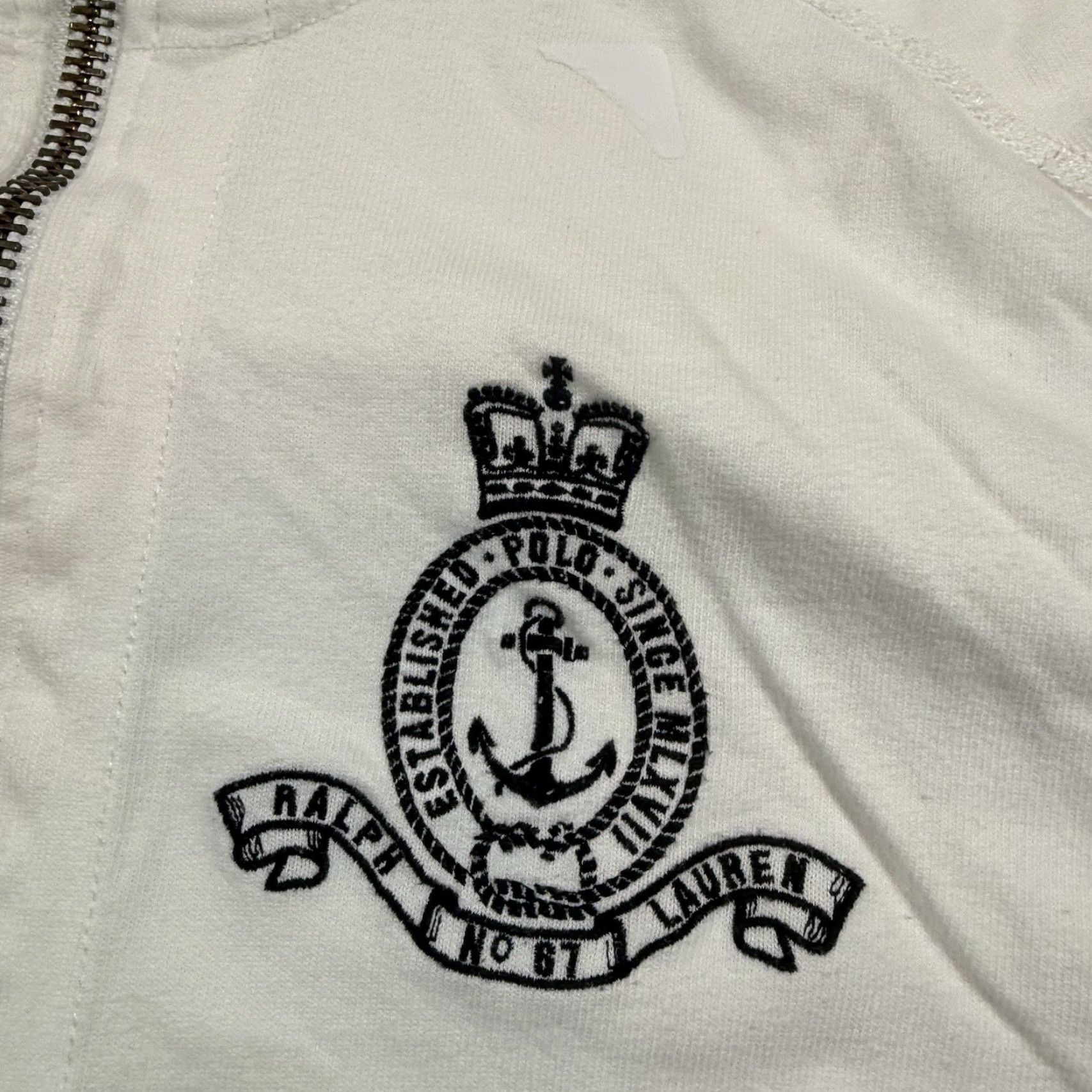 Polo Ralph Lauren VINTAGE Polo Ralph Lauren Hoodie Full Zip Anchor Crown Crest Mens XL White Size XL Size US XL / EU 56 / 4 - 3 Thumbnail