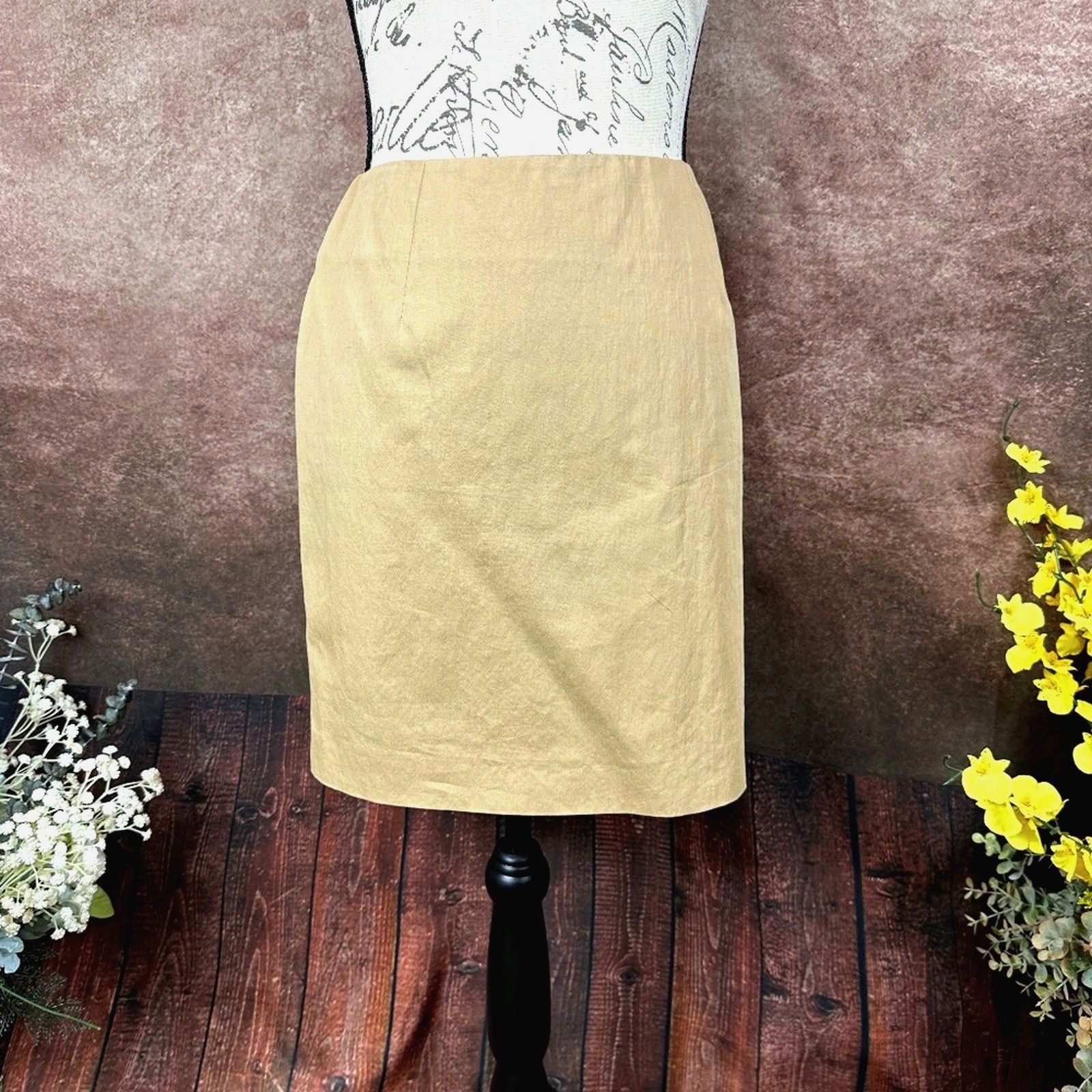 Cedric Charlier Cedric Charlier Knee Length Pencil Skirt Tan Size 8 Size M / US 6-8 / IT 42-44 - 3 Thumbnail