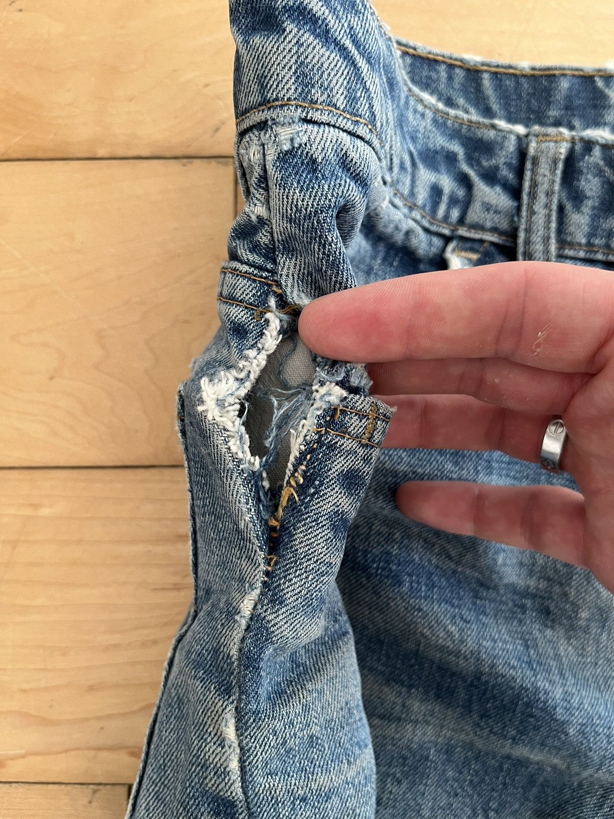 Levi's Vintage Clothing Vintage Levi's Orange tab Heavily Distressed Cut Off Short Size US 28 / EU 44 - 7 Thumbnail