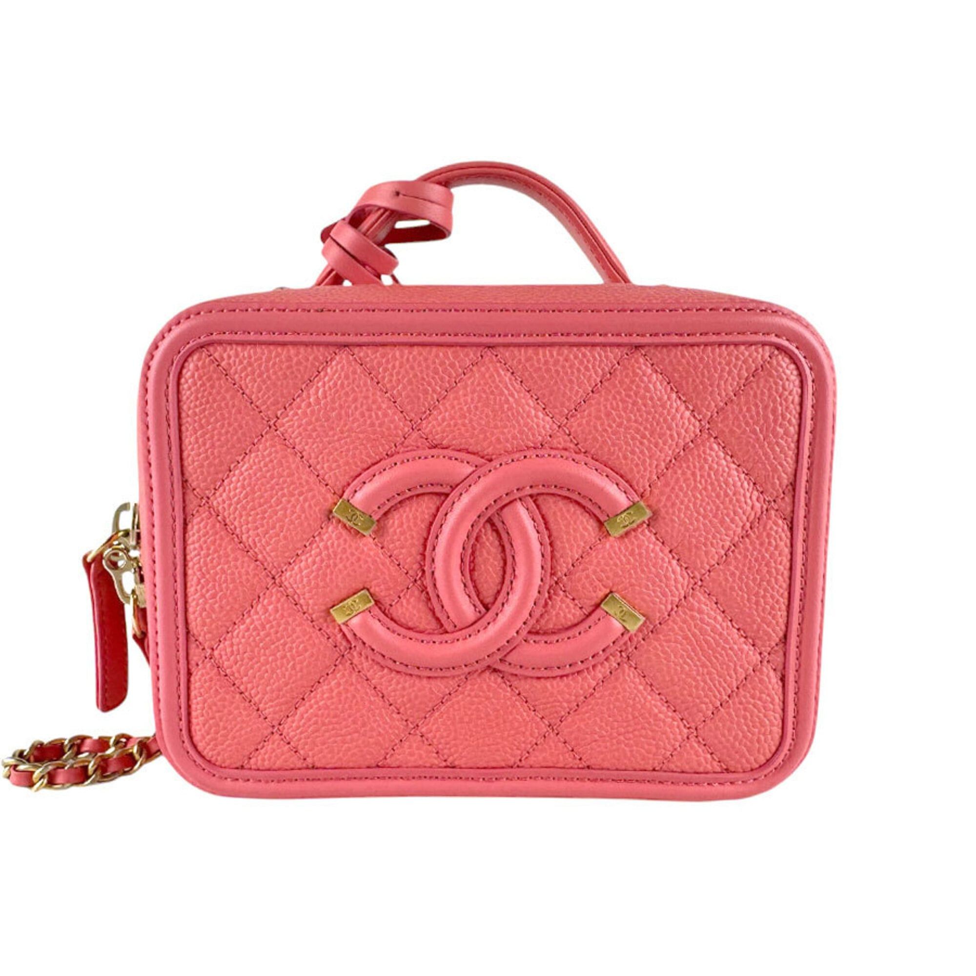 Chanel Chanel Shoulder Bag CC Figley Caviar Leather Pink Women's z9351 Size ONE SIZE - 1 Thumbnail