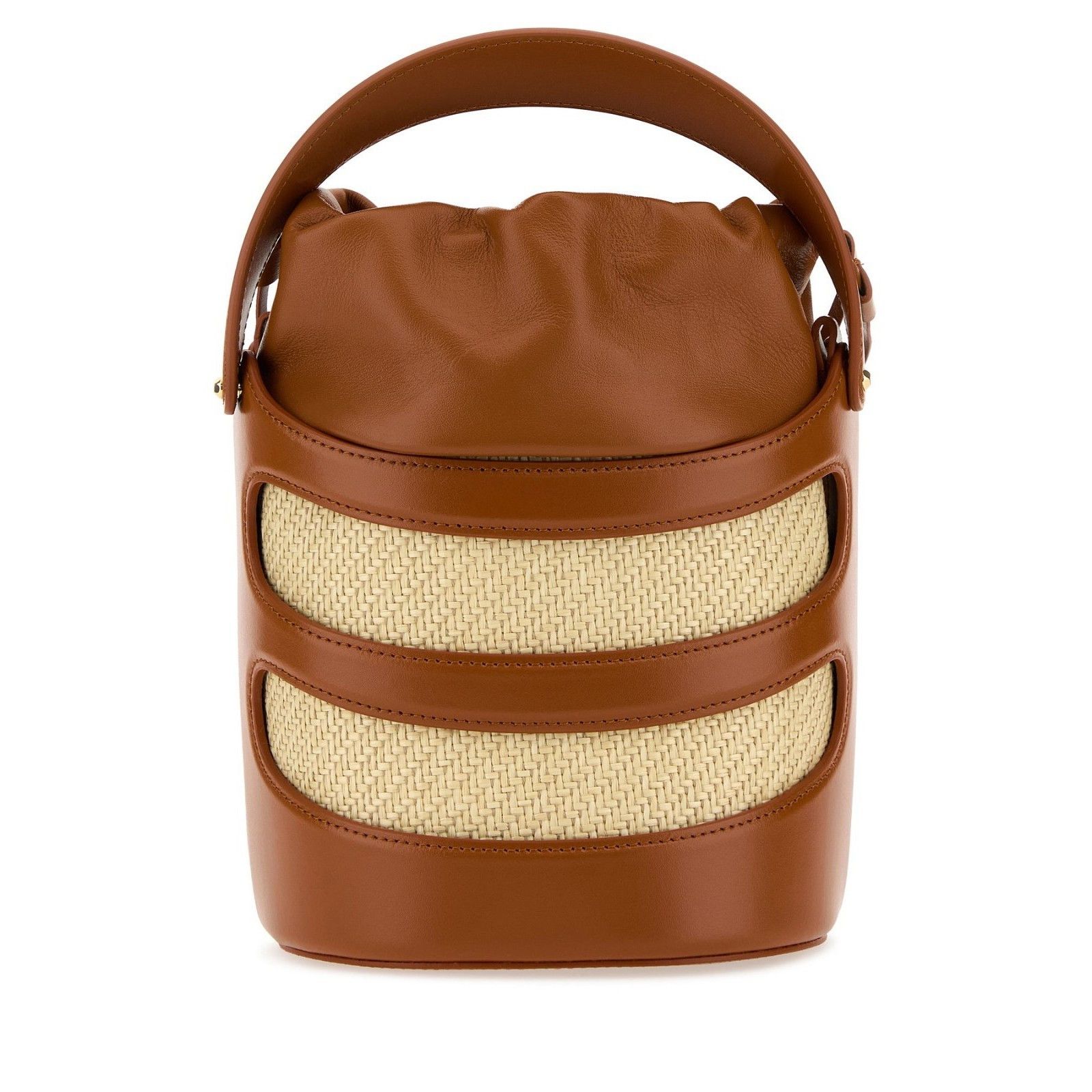 Alexander McQueen ALEXANDER MCQUEEN The Rise Two-Tone Brown Raffia / Leather B Size ONE SIZE - 3 Thumbnail