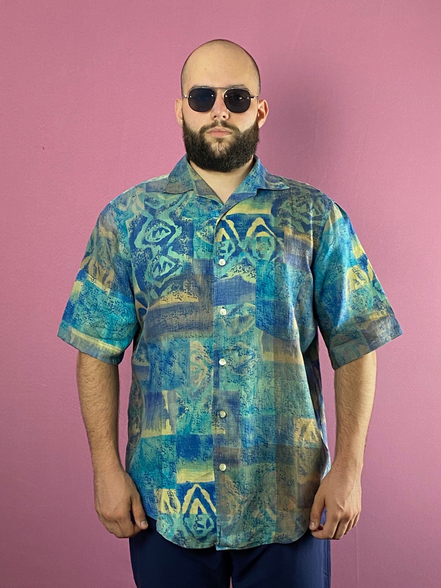 Fjallraven × Vintage Bally Vintage Men's Abstract Print Short Sleeve Shirt - M Size US M / EU 48-50 / 2 - 2 Thumbnail