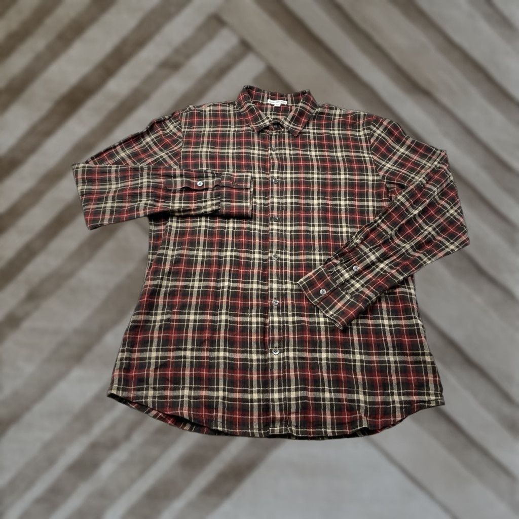 James Perse James Perse Plaid Flannel Shirt Mens Long Sleeve Button-Up 3 Button Front Cotton Spandex Stretch Multicolor Size US S / EU 44-46 / 1 - 1 Thumbnail