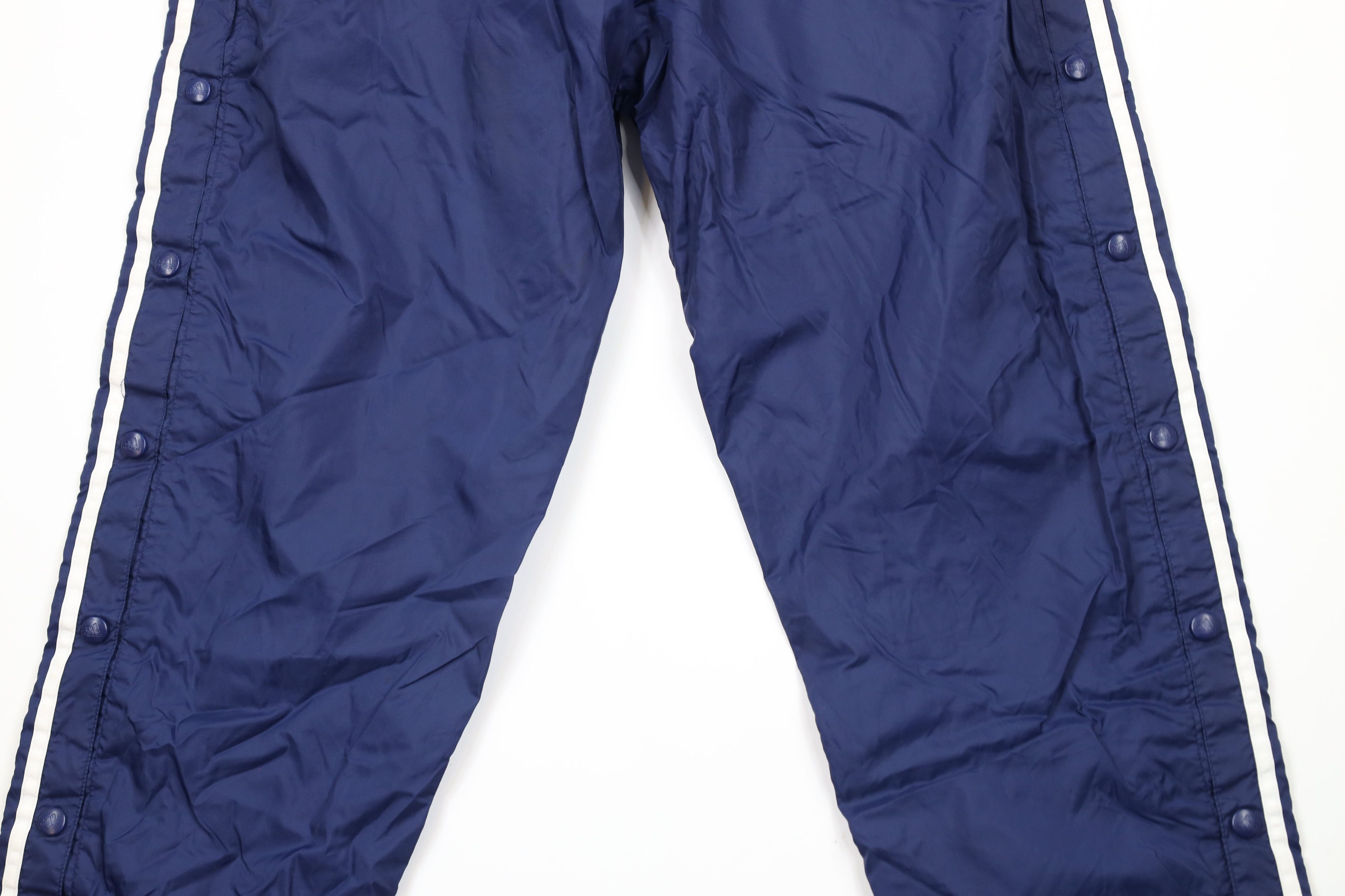 Adidas × Vintage Vintage 90s Adidas Spell Out Lined Tearaway Pants Blue Size US 34 / EU 50 - 13 Thumbnail