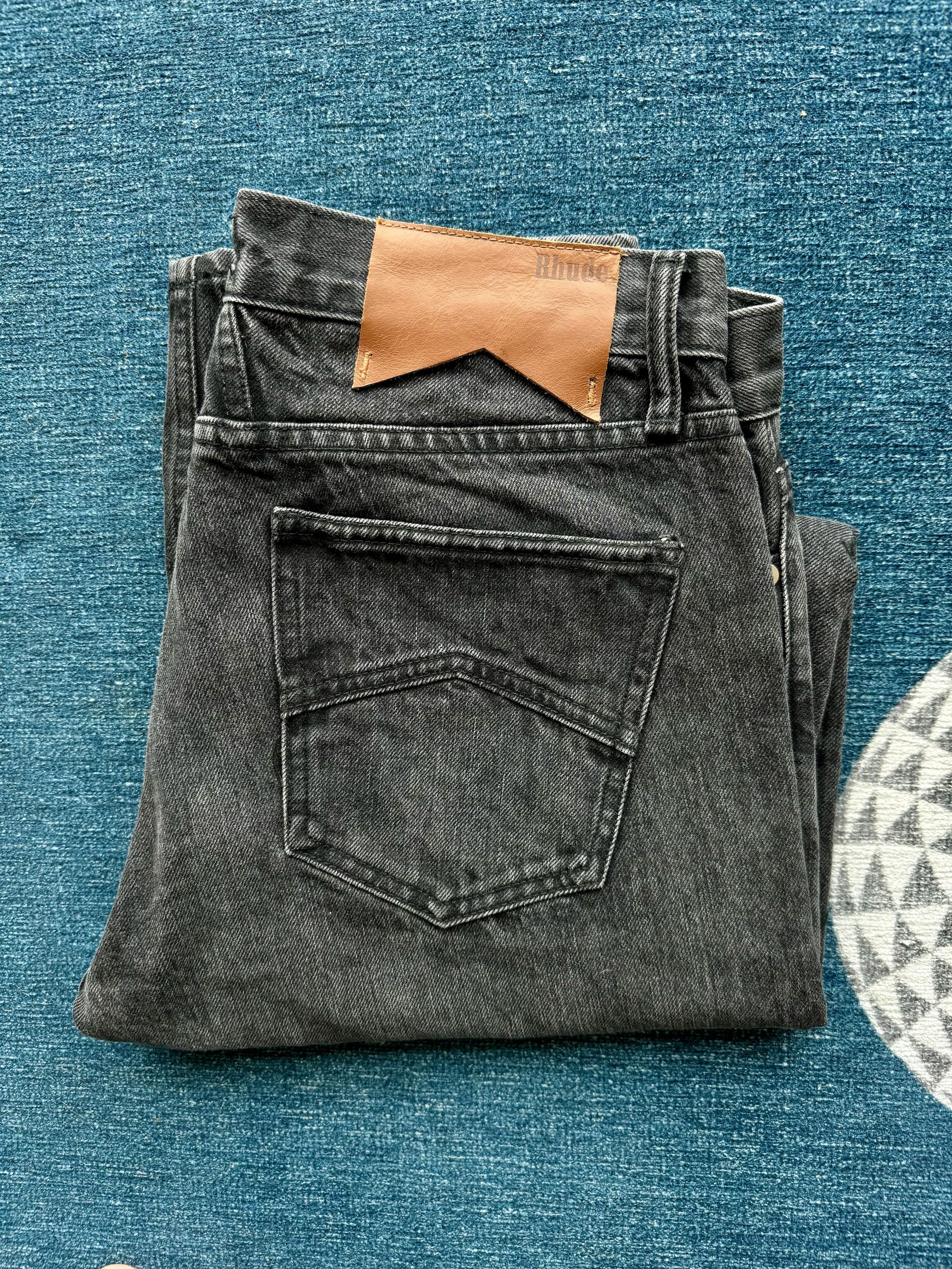Rhude Rhude Black Embroidered Denim Jeans, Men's Size US 32 / EU 48 - 3 Thumbnail