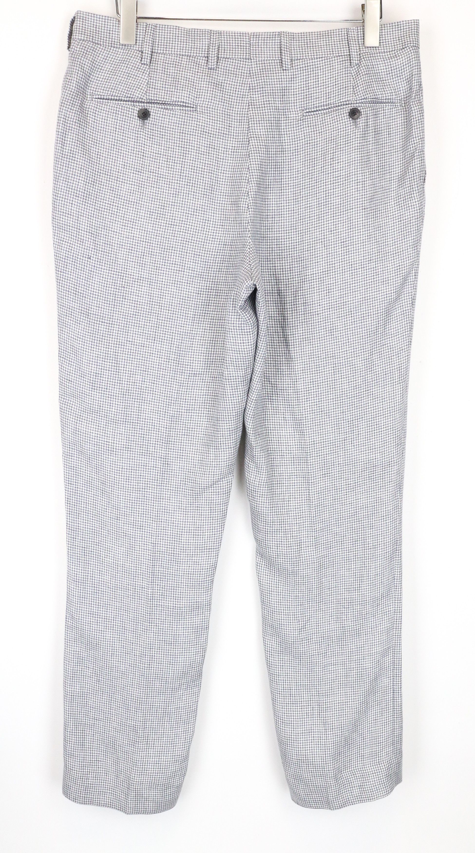 Suitsupply UK42S Grey Linen Patterned Pleated Trousers 60980 Size 42S - 2 Thumbnail