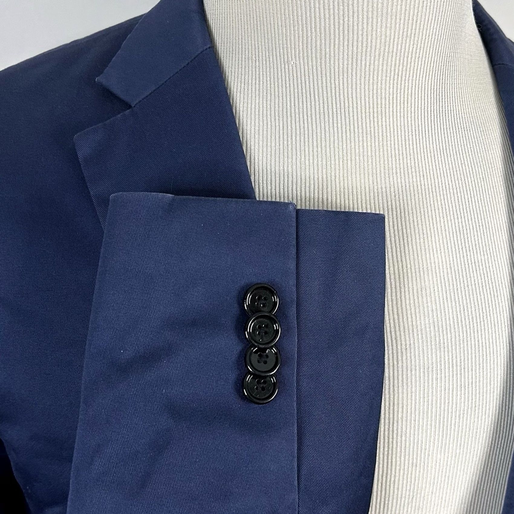 Vintage Indochino Sport Coat Blue Cotton Blend Two-Button Notch Lapel Lined 44R Mens Regular Jacket Chest 44 Regular Fit Vintage? No Size US S / EU 44-46 / 1 - 5 Thumbnail