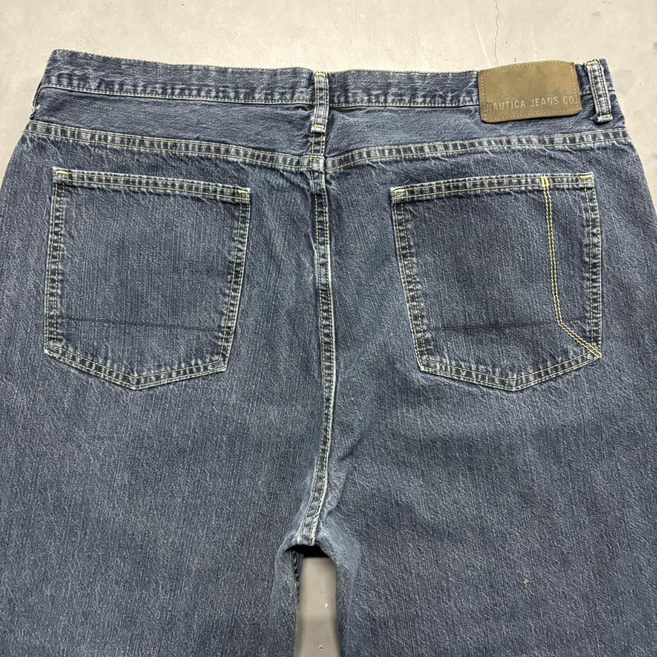 Nautica Crazy Vintage Y2K/2000s Super Baggy Wideleg Nautica Dark Blue Wash Denim Jeans! Size US 40 / EU 56 - 7 Thumbnail