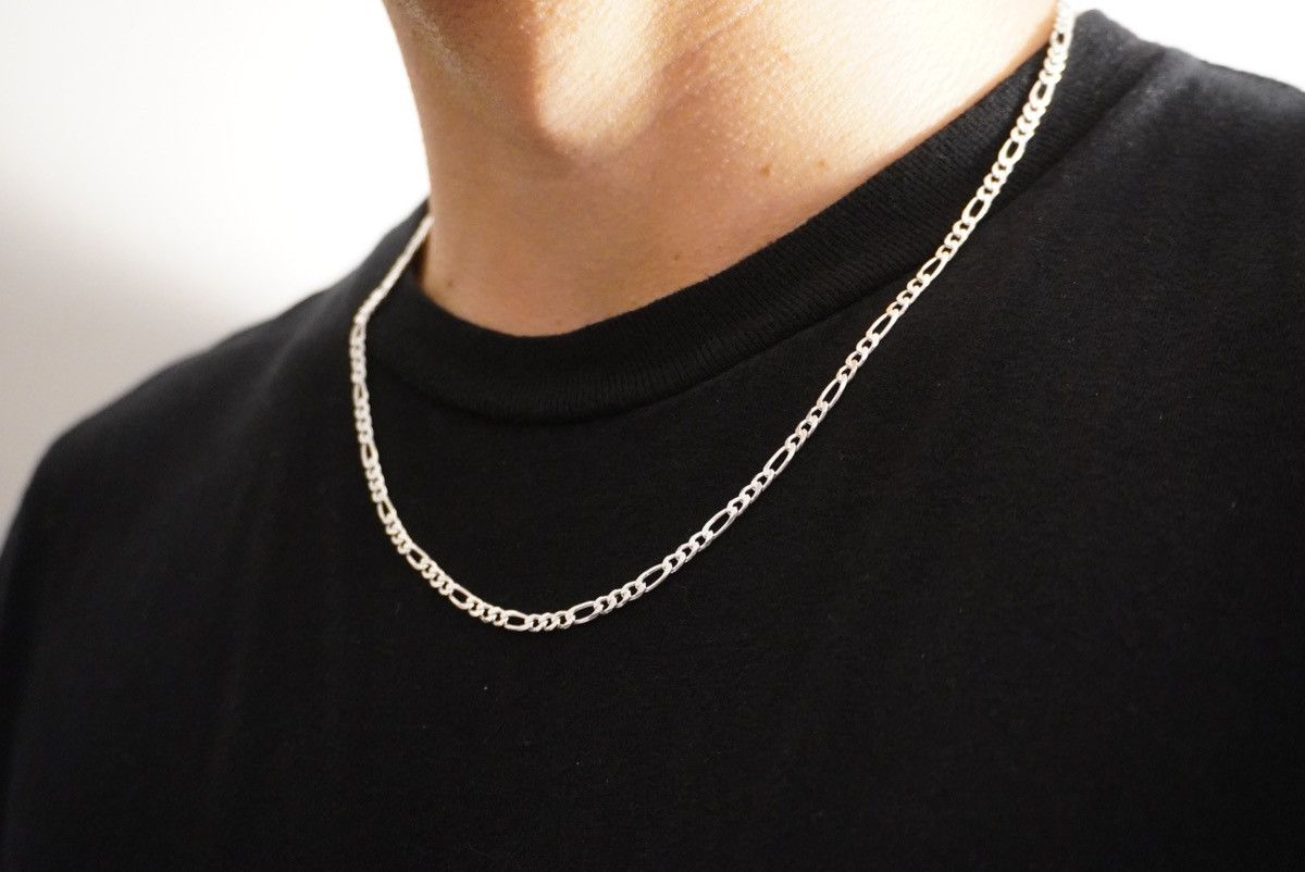 Sterling Silver Silver Chain Solid Silver Figaro Chain 3mm 20in Stamped 925 Size ONE SIZE - 1 Thumbnail